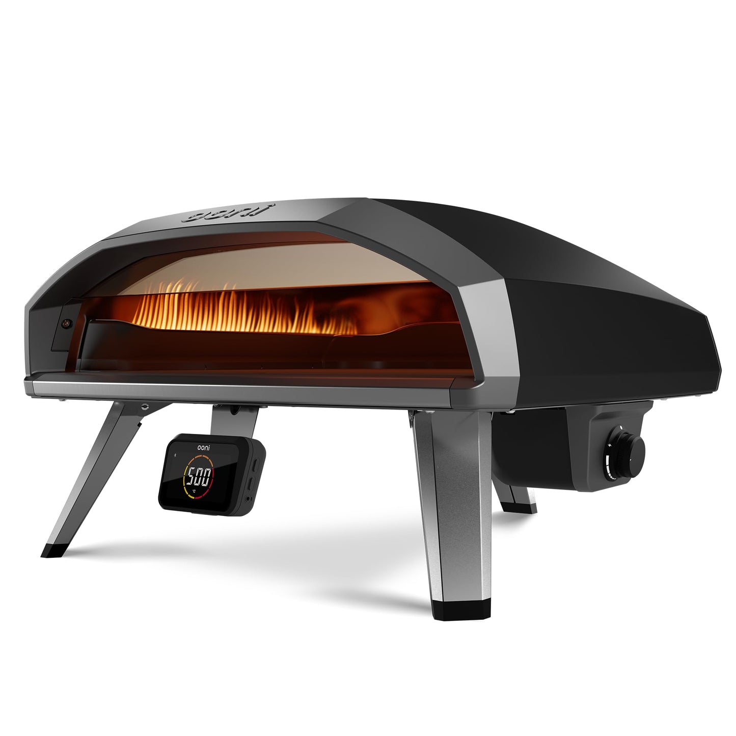 Ooni Koda 2 Pro Gas Pizza Oven – 18" Gas Powered Outdoor Oven with 28 mBar Regulator and Gas Hose, Gas powered Portable Pizza Oven - Black