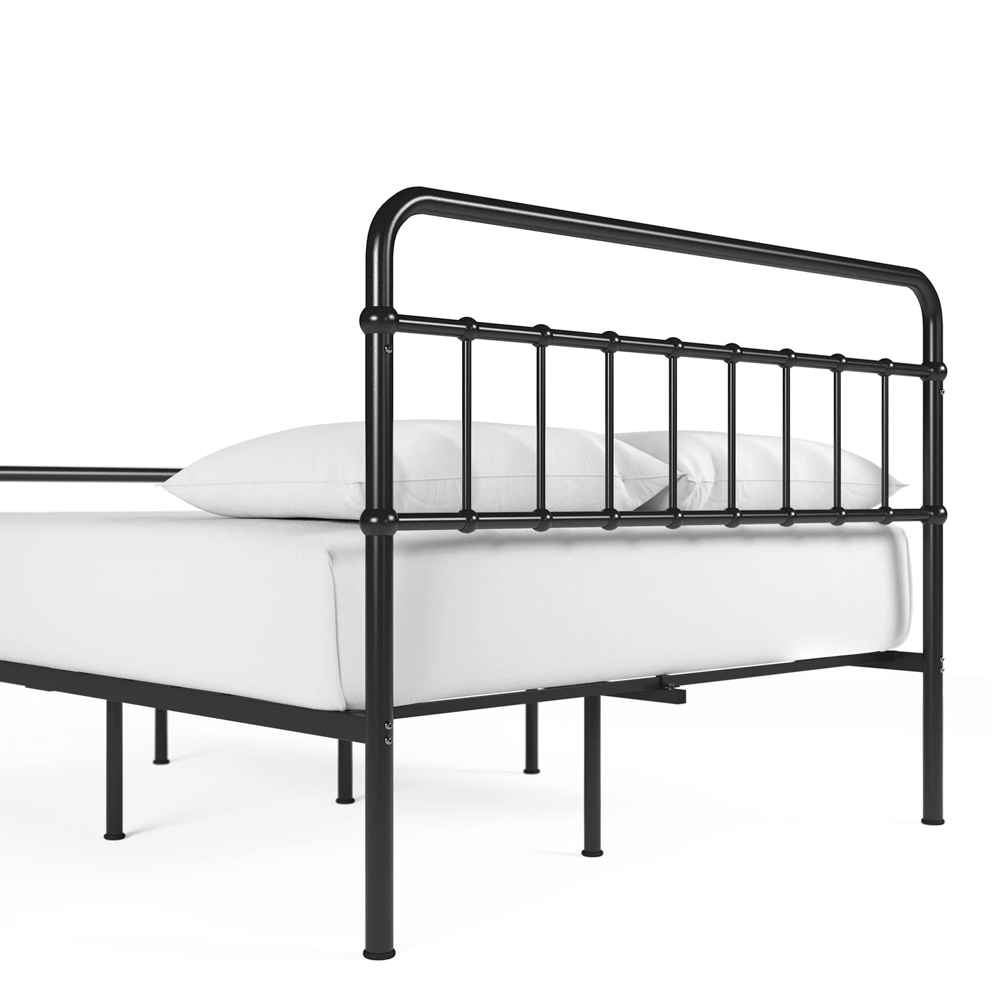 Zinus Florence Metal Platform Bed Frame, Mattress Foundation, No Box Spring Needed, Easy Assembly, Black, King