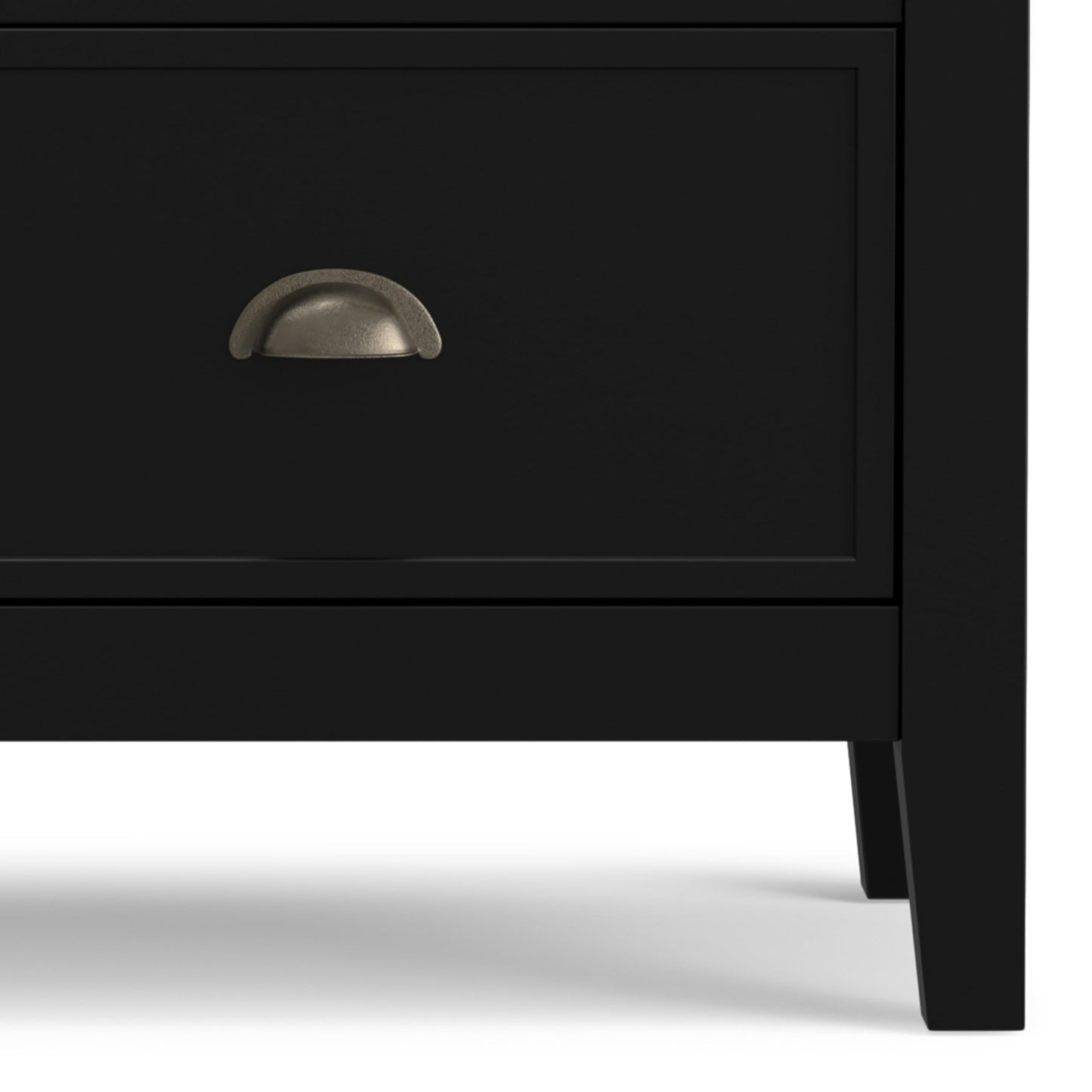 SIMPLIHOME Redmond Storage Cabinet - 39 inch Wide Solid Wood Medium Storage Cabinet in Black, Transitional Accent Cabinet for Entryway or Living Room with 4 Drawers and Cabinet Storage