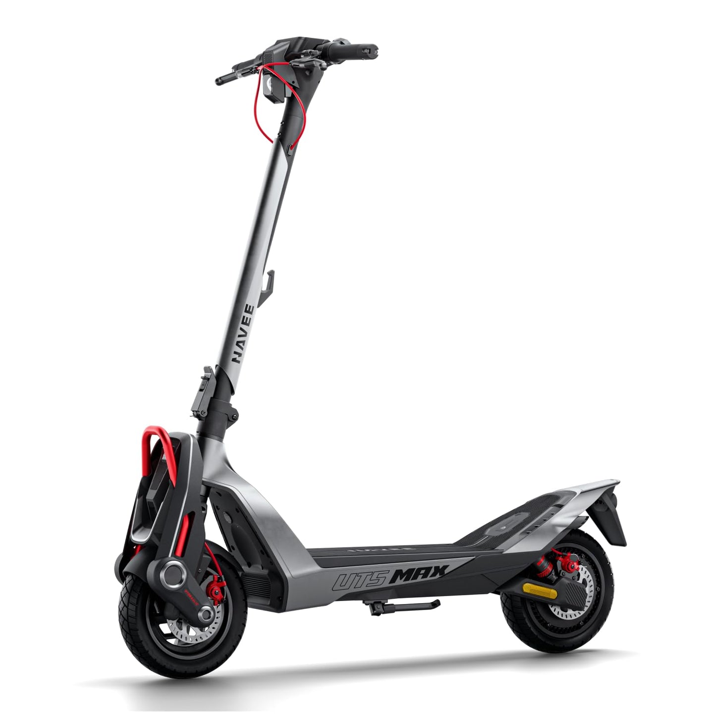 NAVEE UT5 Max Electric Scooter, 31.1 mph Speed, 62.1 Miles Range, 2400W Peak Motor, Dual Hydraulic Suspension & Disc Brake, 12" Self-healing Tubeless Tires, Flash Charging, Scooter for Adults, UL 2272