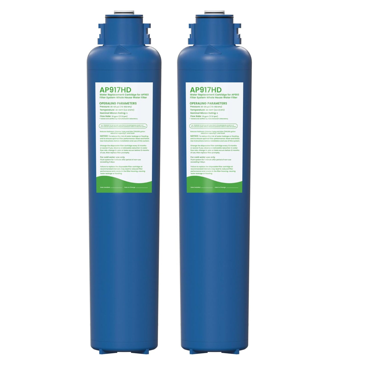 AP917HD AP903 Water Filter Replacement, Whole House Sanitary Quick Change Water Filter Cartridge Compatible with 3M Aqua-Pure AP917HD and AP903 System, Reduces Sediment, Odor 2 Pack
