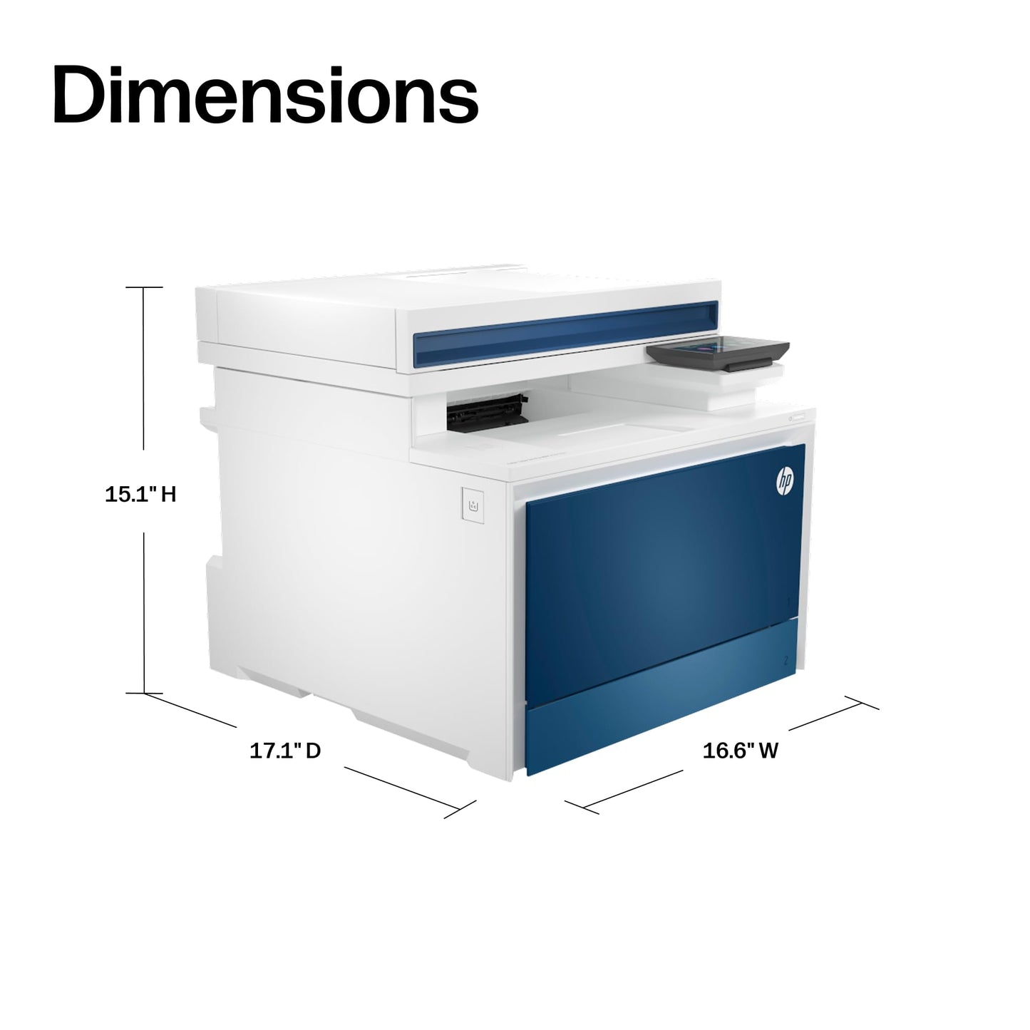 HP Color LaserJet Pro MFP 4301fdn Printer, Print, Scan, Copy, Fax, Fast, Easy Setup, Mobile Printing, Advanced Security, Best-for-Small Teams. Ethernet & USB Only. Not Wireless. 16.6 x 17.1 x 15.1 in.