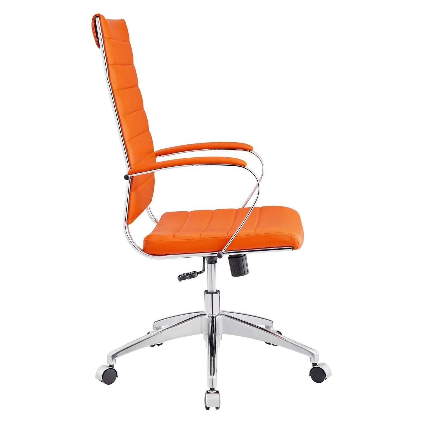 Modway Jive Ribbed High Back Tall Executive Swivel Office Chair With Arms In Orange