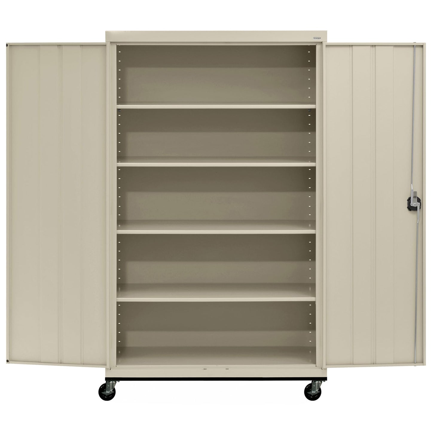 Sandusky Lee TA4R462472-07 Transport Series Mobile Storage Cabinet with Wheels, Adjustable Shelves, 230lb Capacity, 24" Depth x 46" Width x 78" Height, Putty