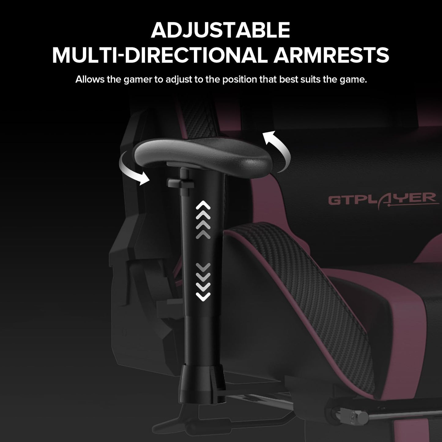GTPLAYER Gaming Chair with Footrest Speakers Video Game Chair Bluetooth Music Heavy Duty Ergonomic Computer Office Desk Chair