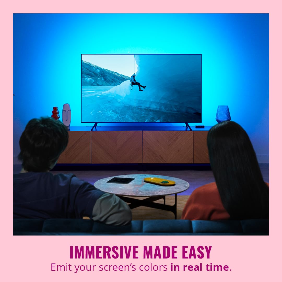 WiZ Connected HDMI Sync Box - 4K 60Hz, RGBIC LED Strip, Multicolor, for 75-85 Inch TVs, Model 640078