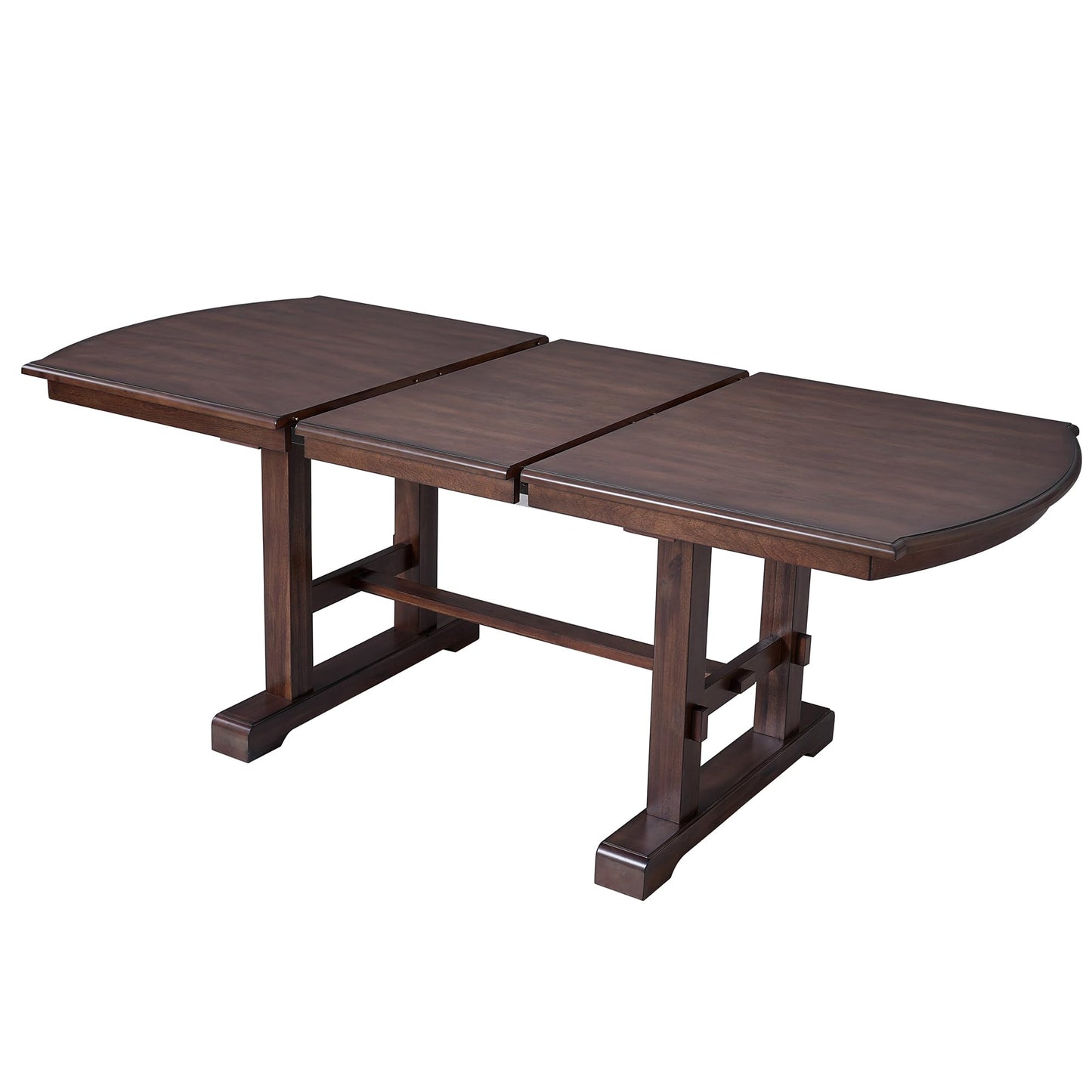 Ball & Cast 60"-78" Extendable Farmhouse Dining-Table for 6-8, Expandable Wooden Kitchen Table with 18" Removable Leaf, Large Retro H-Leg Dining Room Table for 4-8,Space Saving & Sturdy, Cherry