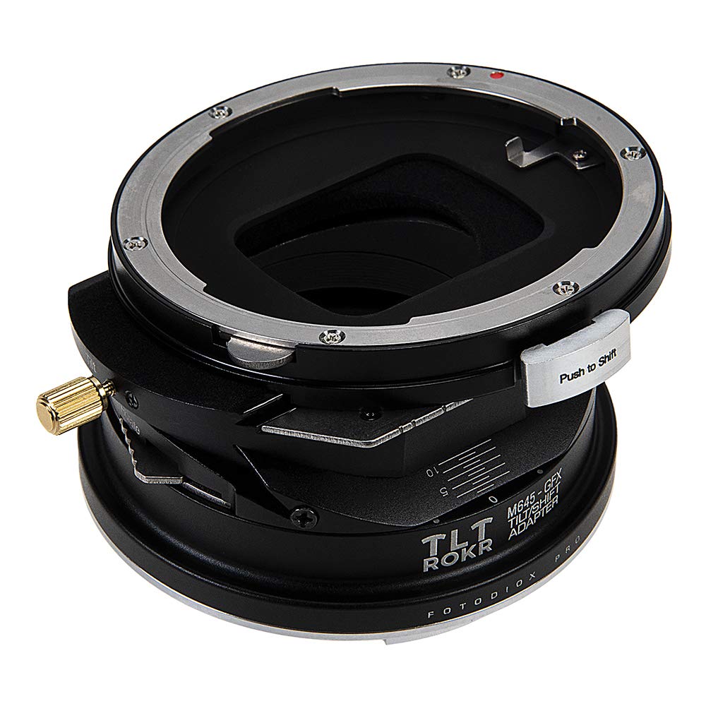 Fotodiox Pro - Tilt/Shift Lens Mount Adapter Compatible with Mamiya 645 (M645) Mount Lenses to Fujifilm Fuji G-Mount GFX Mirrorless Camera Body, (M645-GFX-TLTROKR)