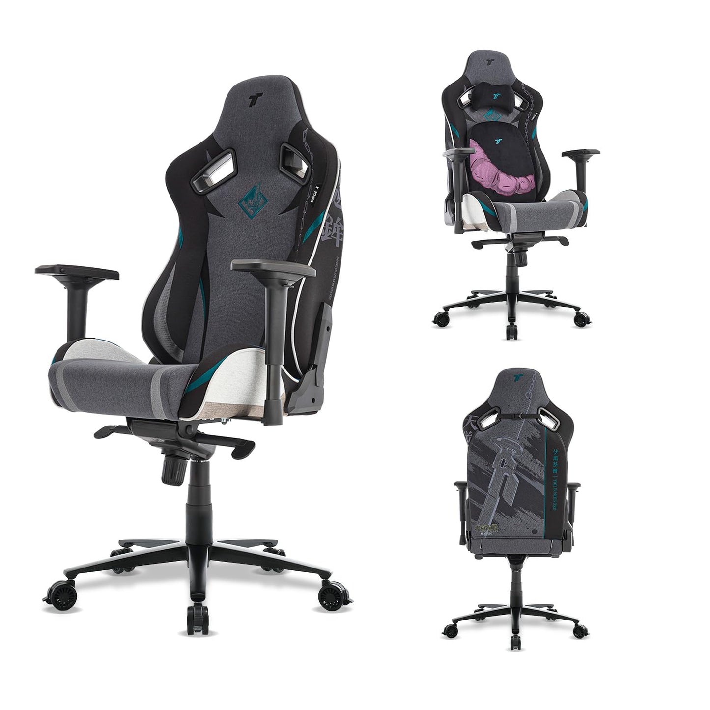 TTRACING Jujutsu Kaisen Toji Gaming Chair, Heavy Duty 440lb Ergonomic Computer Desk Chair with 4D Armrests & 155° Recline, High Back PU Leather Office Chair for Adults, Black