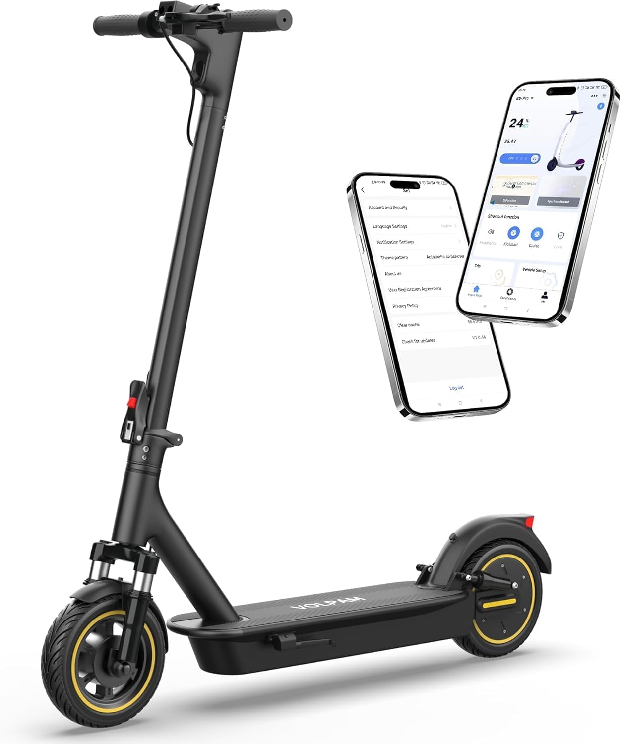 VOLPAM Electric Scooter with 8.5"/10" Solid Tire, 350W/500W Powerful Motor & 19/22 MPH Top Speed, 16-28 Miles Long Range, Folding E Scooter Choice
