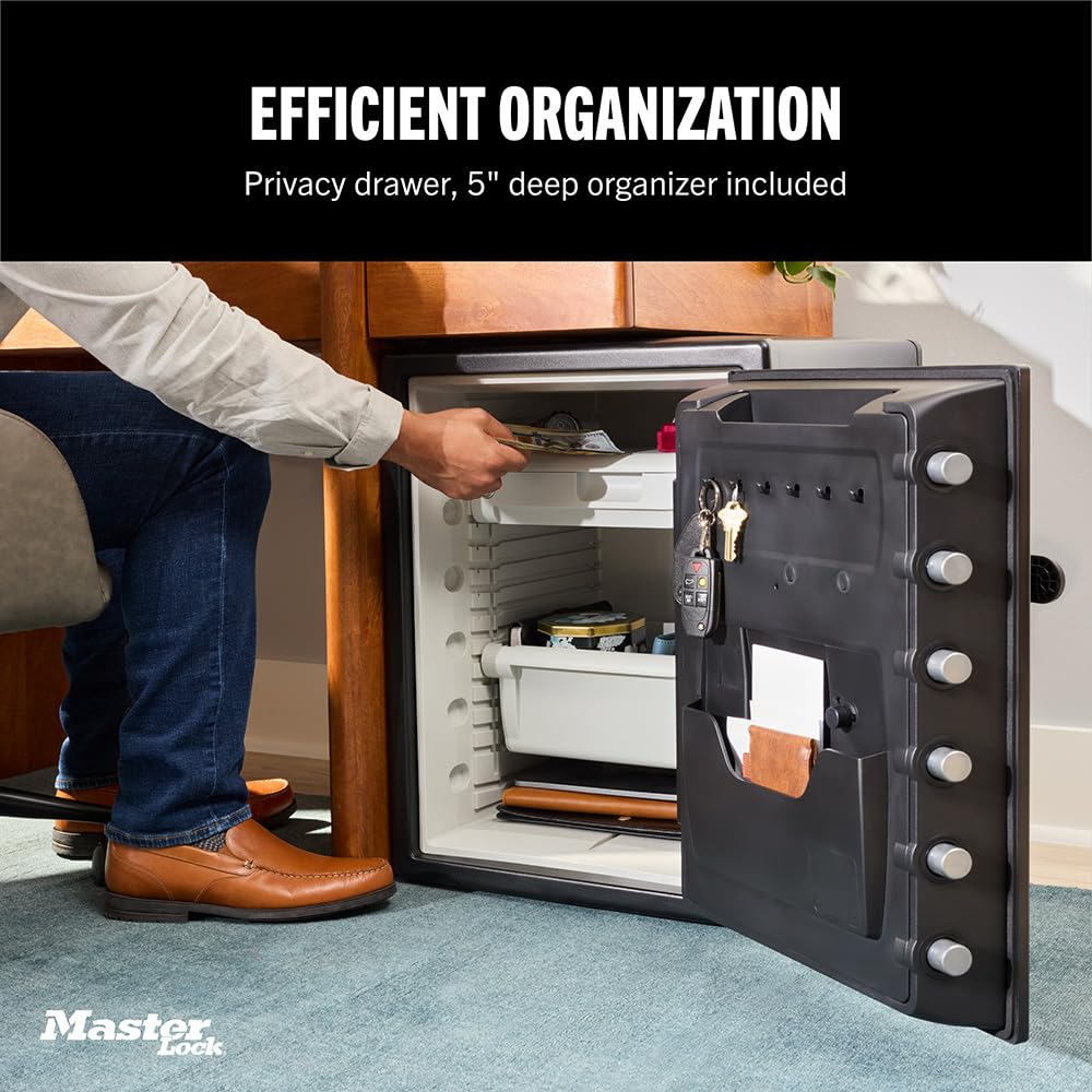Master Lock Black Steel Fireproof and Waterproof Safe with Digital Keypad, 2.0 cu-ft, STW205GYC