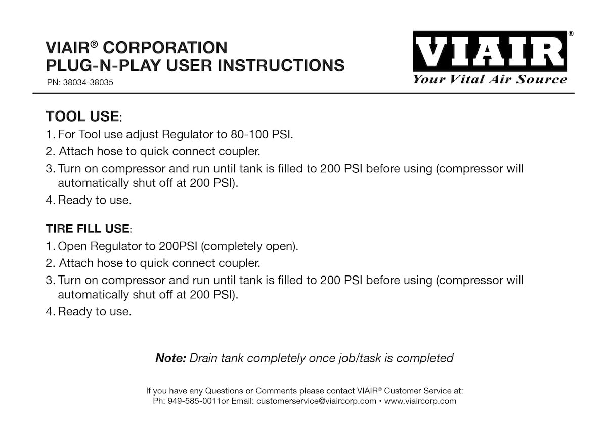 VIAIR 380C Plug-N-Play Compressor, 12V, 1.5 gallon tank, 200 PSI Rated with 7-way Power Access, for nailing, air tools, tire inflation