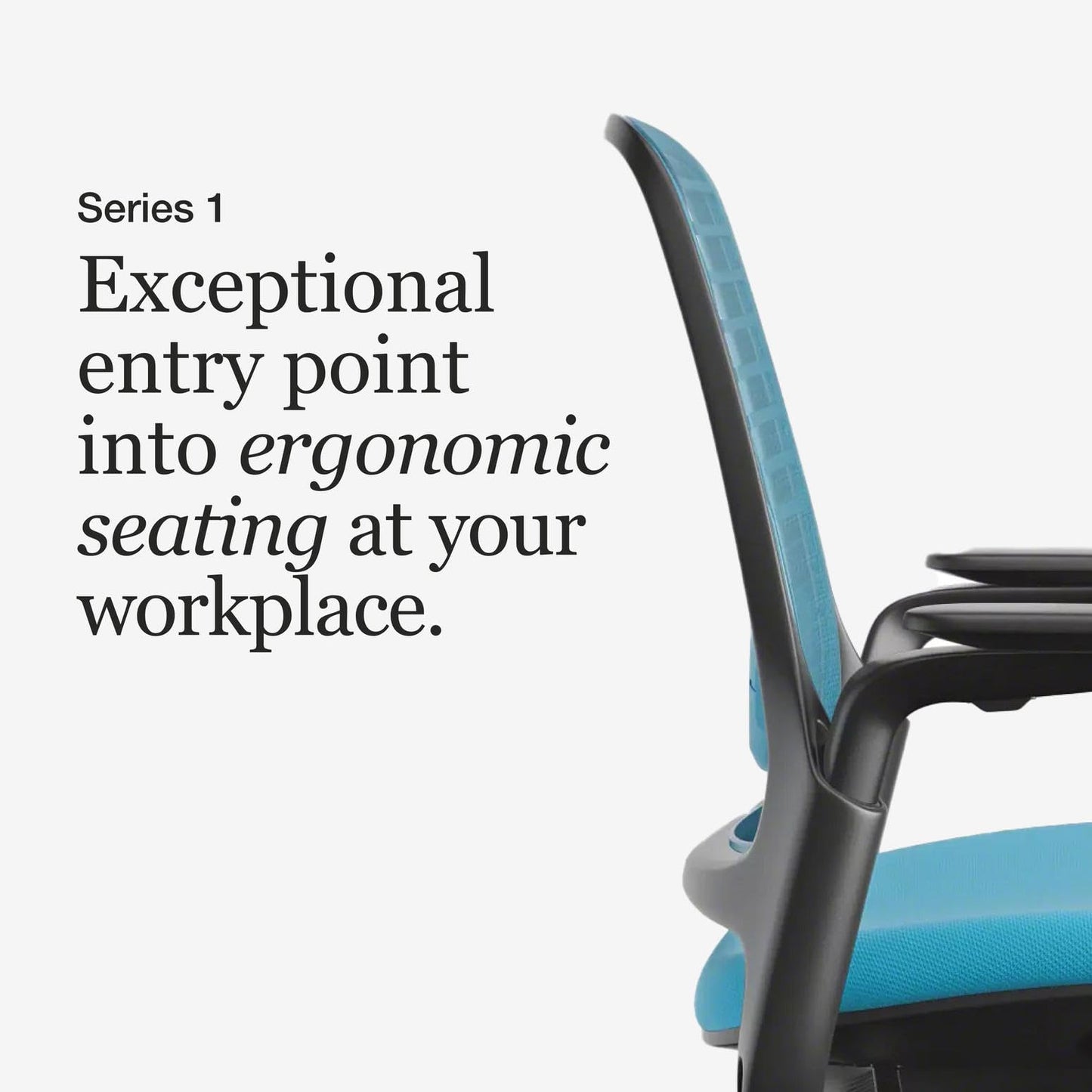 Steelcase Series 1 Office Chair - Ergonomic Work Chair with Wheels for Carpet - Helps Support Productivity - Weight-Activated Controls, Back & Arm Support - Easy Assembly - Blue Jay