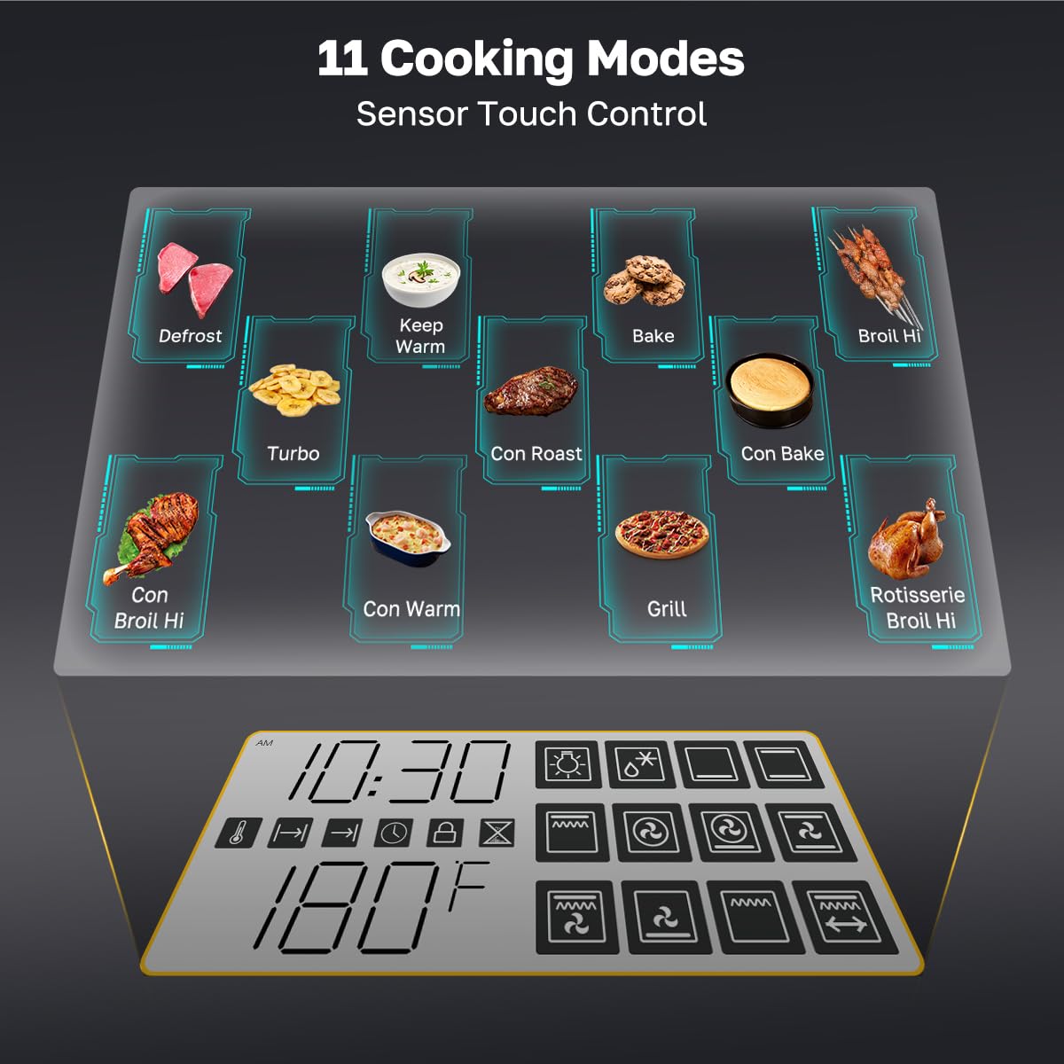 24" Wall Oven, ETL Certified, ThermoMate 2.6 Cu.Ft. Electric Wall Oven with 12 Functions, 3100W, White Built-in Convection Ovens, Sensor Touch Control, Safety Lock