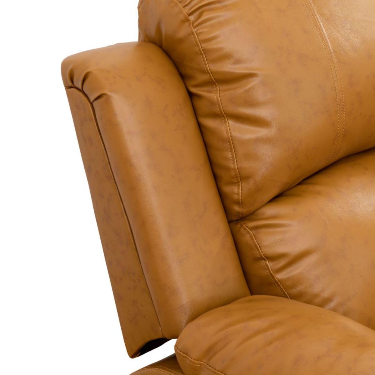 UOCFYK Lounge Comfy Recycled Leather Manual Reclining Sofa Modern Loveseat Couch for Small Living Room/Dorm/Bedroom/Office/Apartment for Small Spaces, (Ginger, Two-Person Seat)