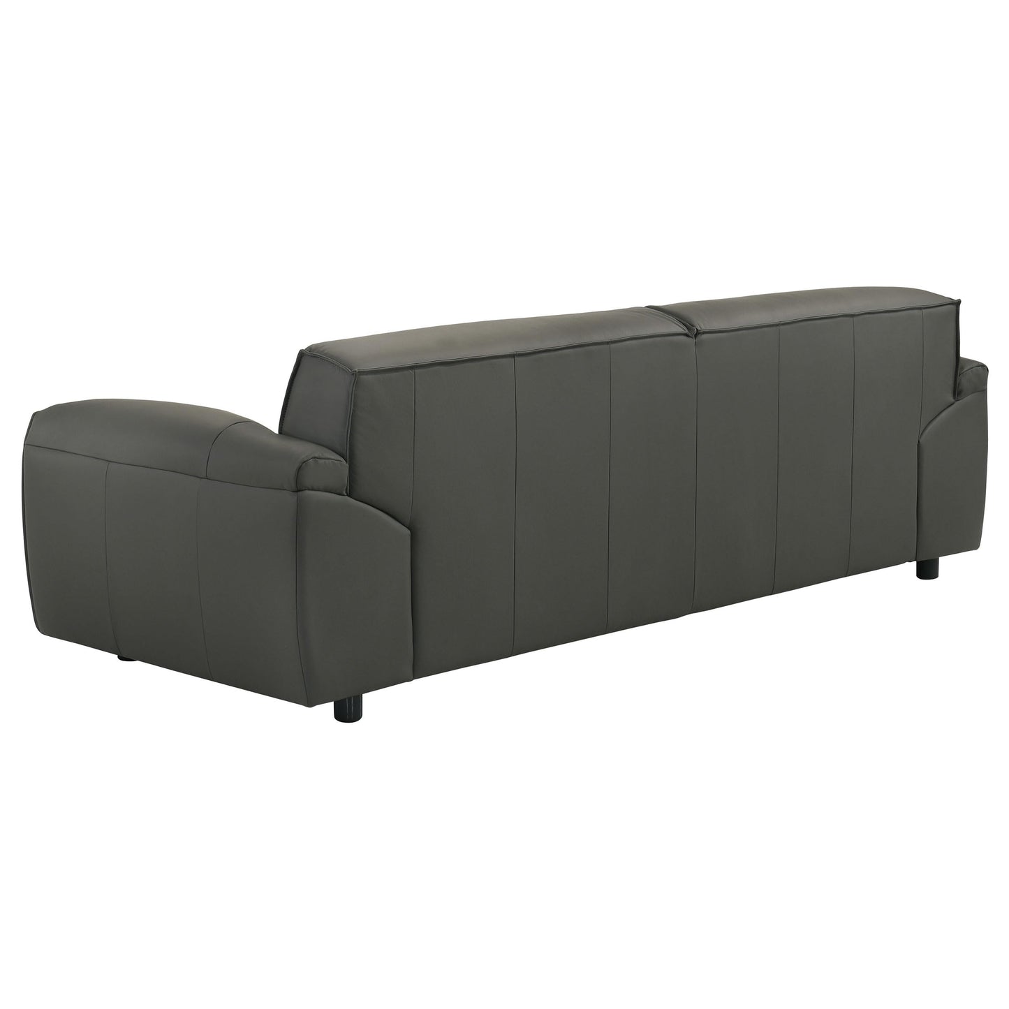 Coaster Home Furnishings - Buxton - Top Grain Leather - Upholstered Leather Sofa with Track Arms, Tight Back, Low-Profile Frame and Full Foam Seating - Living Room - Graphite - 509504