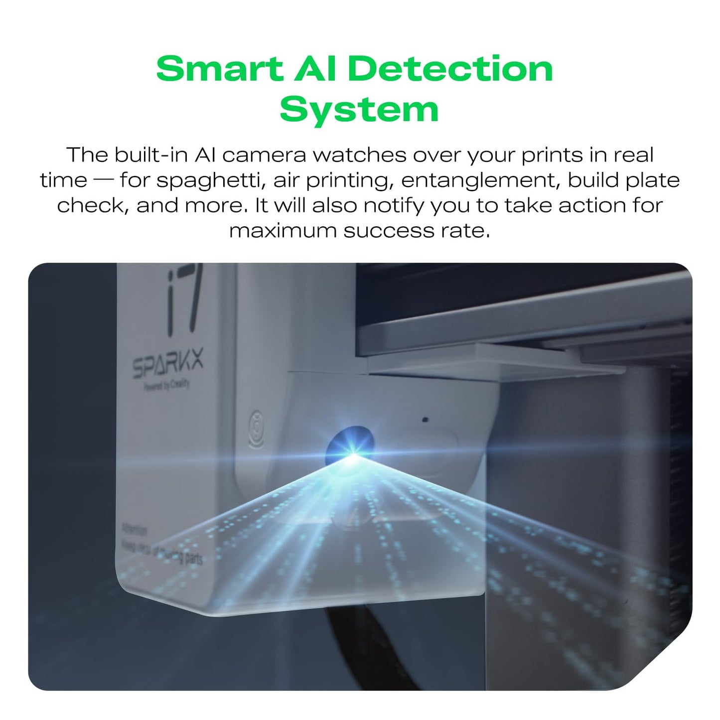 Creality SPARKX i7 3D Printer Multi Color 3D Printing 500mm/s High Speed 95% Pre-Assemble AI Photo 3D Printing RGB Light Smart AI Camera Auto-Leveling Essential Parts Low Noise 10.24×10.24×10 inch
