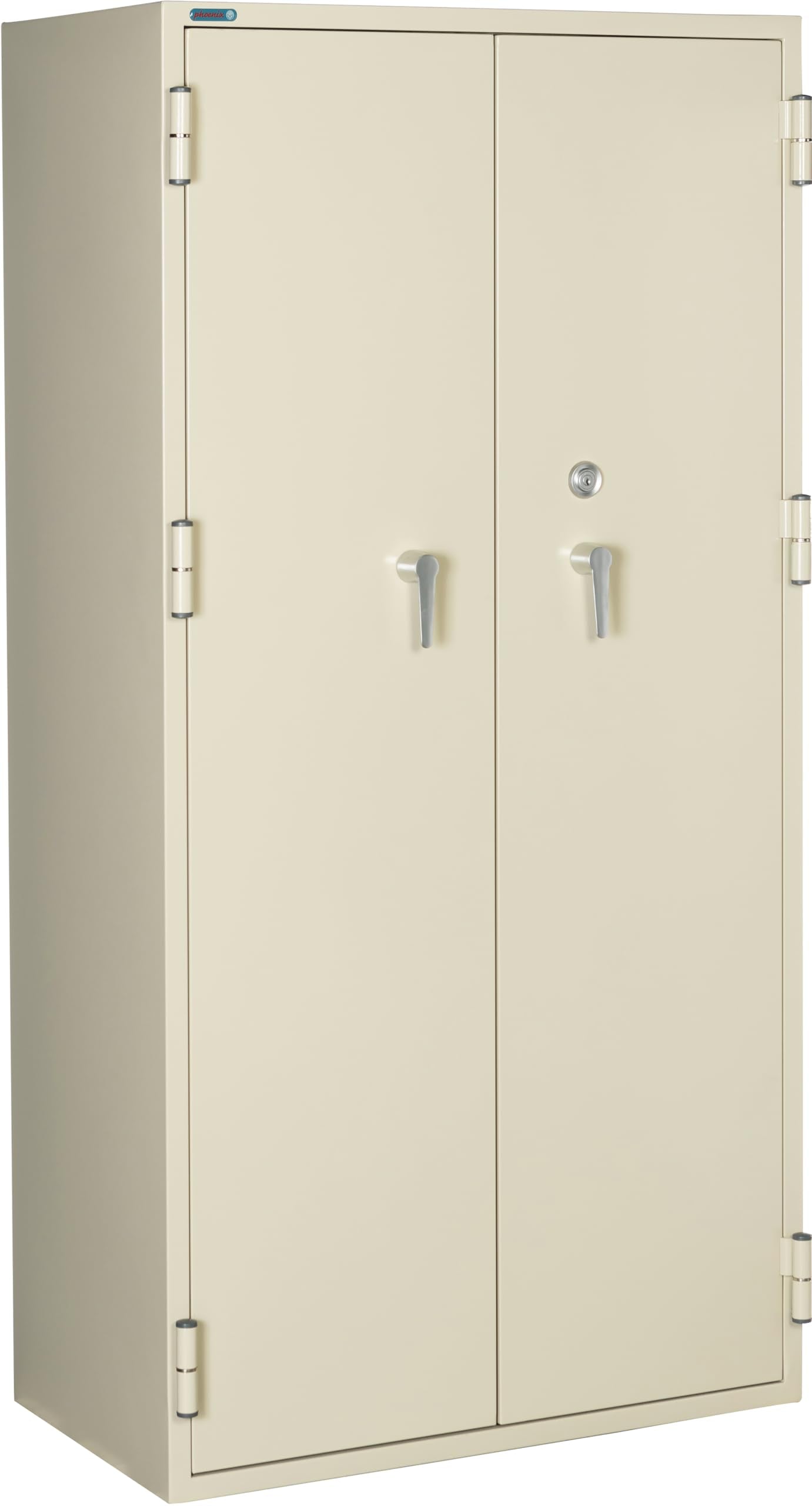 PHOENIX SAFE Fireproof Storage Cabinet – 72" Height, 17.23 cu ft – Key Lock with Water Seal – 350 Fire Rated, Impact Tested – Steel Cabinet for Documents & Valuables – Putty Color - Model FRSC72