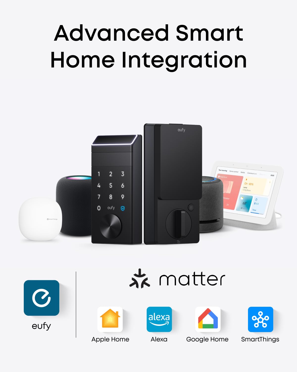 eufy Security Smart Lock FamiLock E34 with Palm Vein Recognition, Keyless Entry Door Lock for Front Door, Wi-Fi Keypad Deadbolt, ANSI/BHMA Grade 1, Auto Lock, IP65 Waterproof, No Monthly Fee