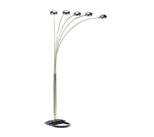 ORE 6962G 5-Arm Arch Floor Lamp, Metal, Polished Brass, 84in x 45in x 45in