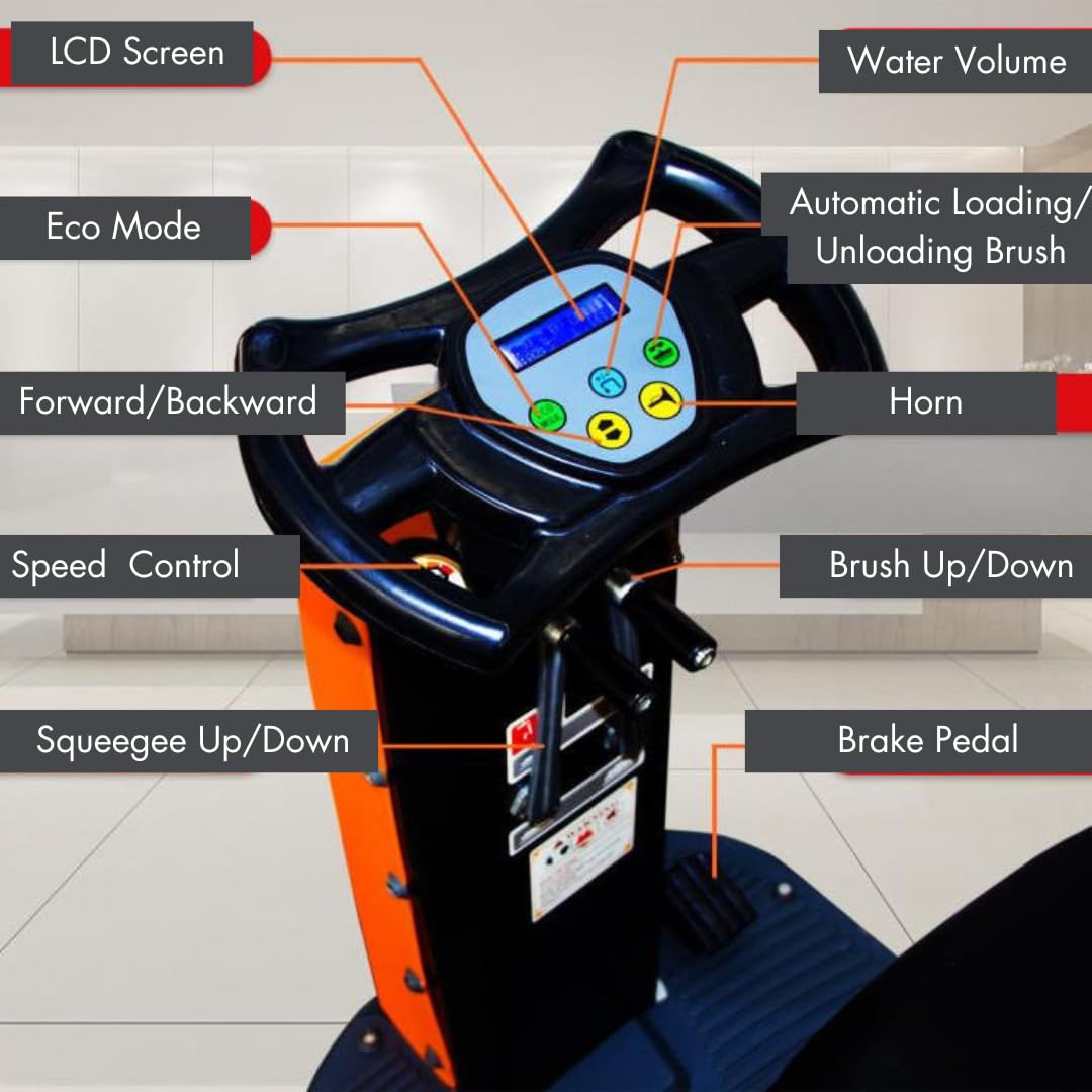 SUNMAX 22" Ride-On Floor Scrubber Machine, 18.5 Gal Tanks, 48,000 Sq.Ft/H Efficiency, 3.5H Fast-Charging Lithium Battery – Commercial & Industrial Floor Cleaning Machine
