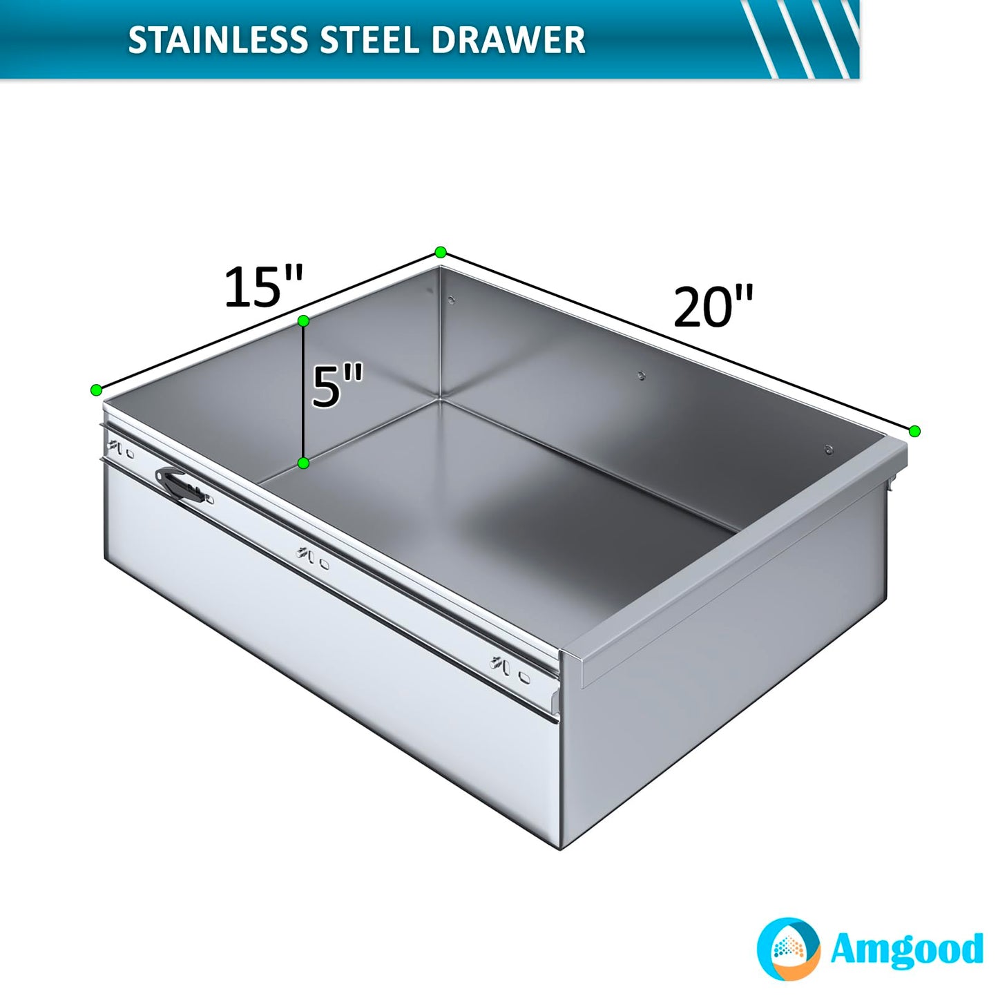 AmGood Stainless Steel Table with Drawer | Commercial & Residential Kitchen Laundry Garage Utility Bench | NSF Metal Prep Table (Stainless Steel Table + Drawer, 60" Long x 24" Deep)