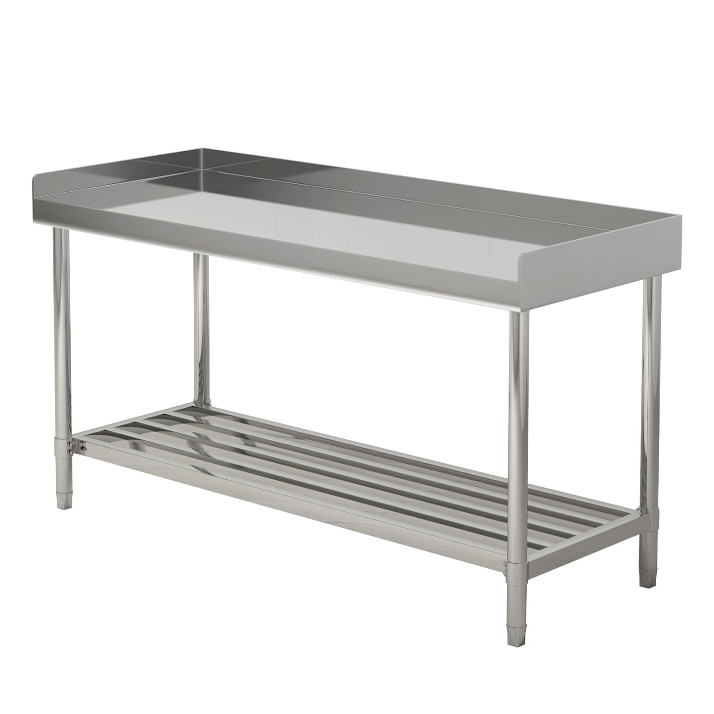ActiveTrail Stainless Steel Work Table,24"X48" NSF Commercial Kitchen Prep Table with Backsplash & Adjustable Shelf,Heavy Duty Workstation for Restaurant, Home & Hotel