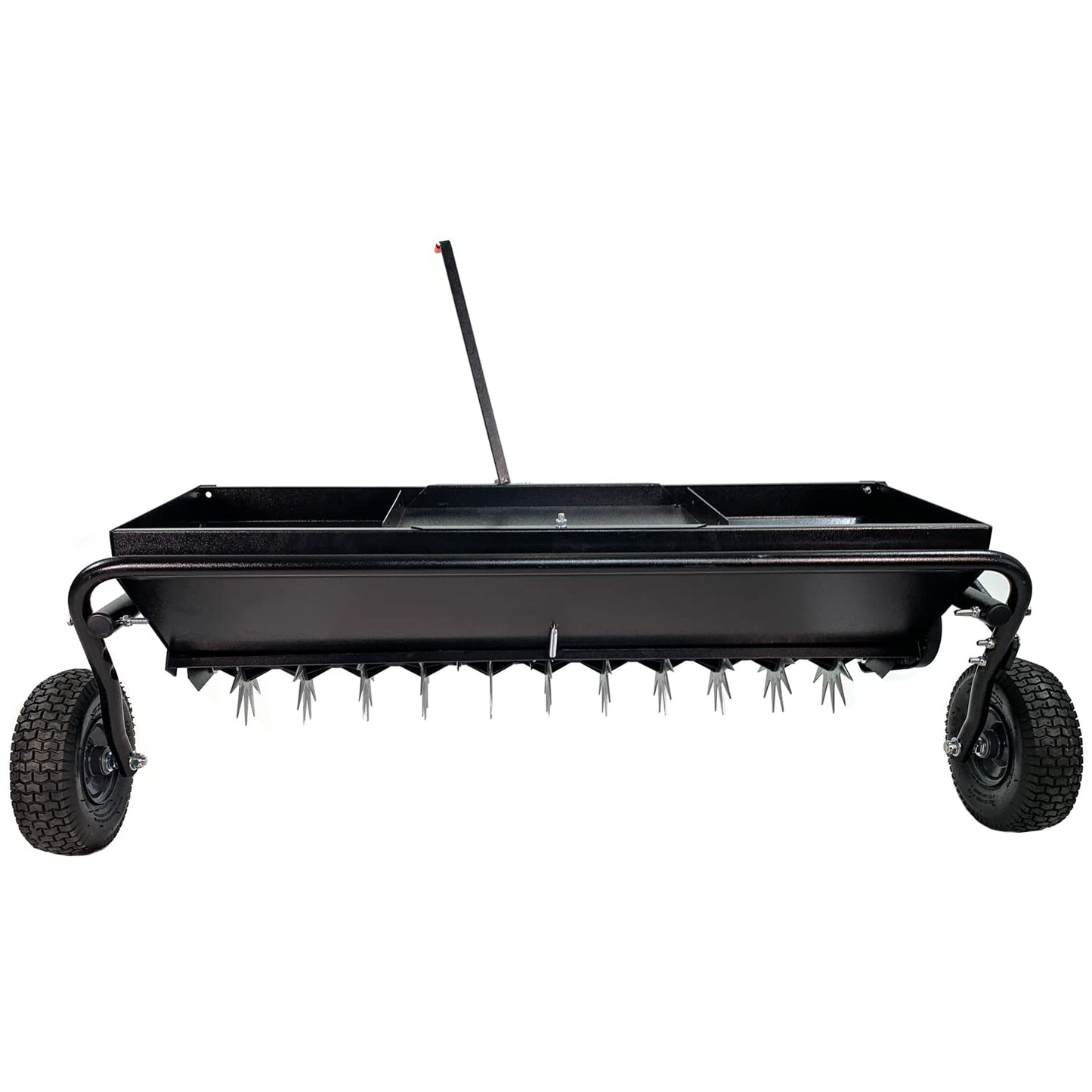 Brinly Tow Behind Combination Aerator Spreader with Weight Tray, 40-Inch, Flat Black