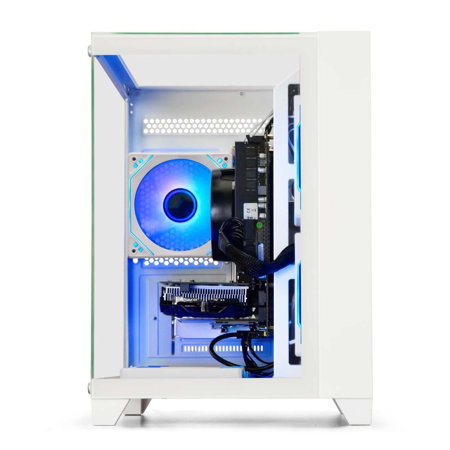 WIWB Prebuilt Gaming PC Desktop | Ryzen 5 Up to 4.1G | RX 560 4G Graphics Card | 16G DDR4 RAM | 512G SSD | Wi-Fi 6 | Tower Computer for Home Office, Student & Casual Gaming (White)