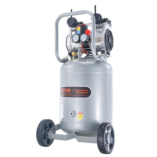 VEVOR 13-Gallon Air Compressor, 2HP, 4.6 SCFM@90PSI, Oil-Free Tank, 66dB Quiet Operation, Ideal for Tire Inflation, Woodworking, Auto Repairs, and Spray Painting (Maximum Pressure 125 PSI)