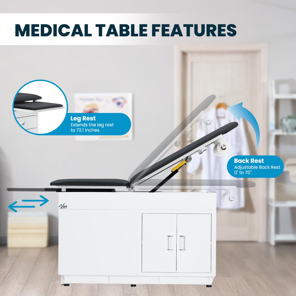 Viva Comfort Grande Medical Exam Table and Exam Stool Saddle Chair with Back Support