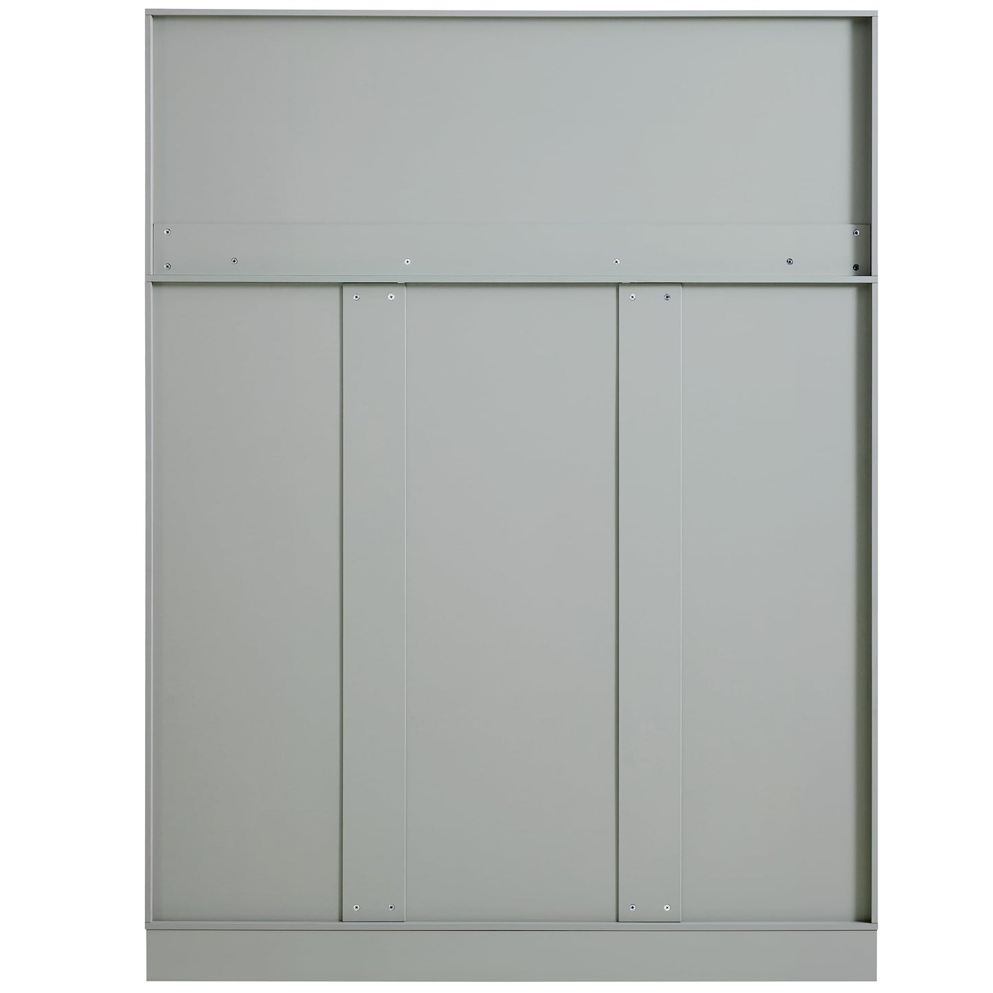 Merax Modern Large Kitchen Pantry with 6 Doors, 53.2''Lx17.7''W Storage Cabinet Cupboard with Drawers, Adjustable Shelves, Pull-Out Trays and Wine Rack for Dining Room, Green