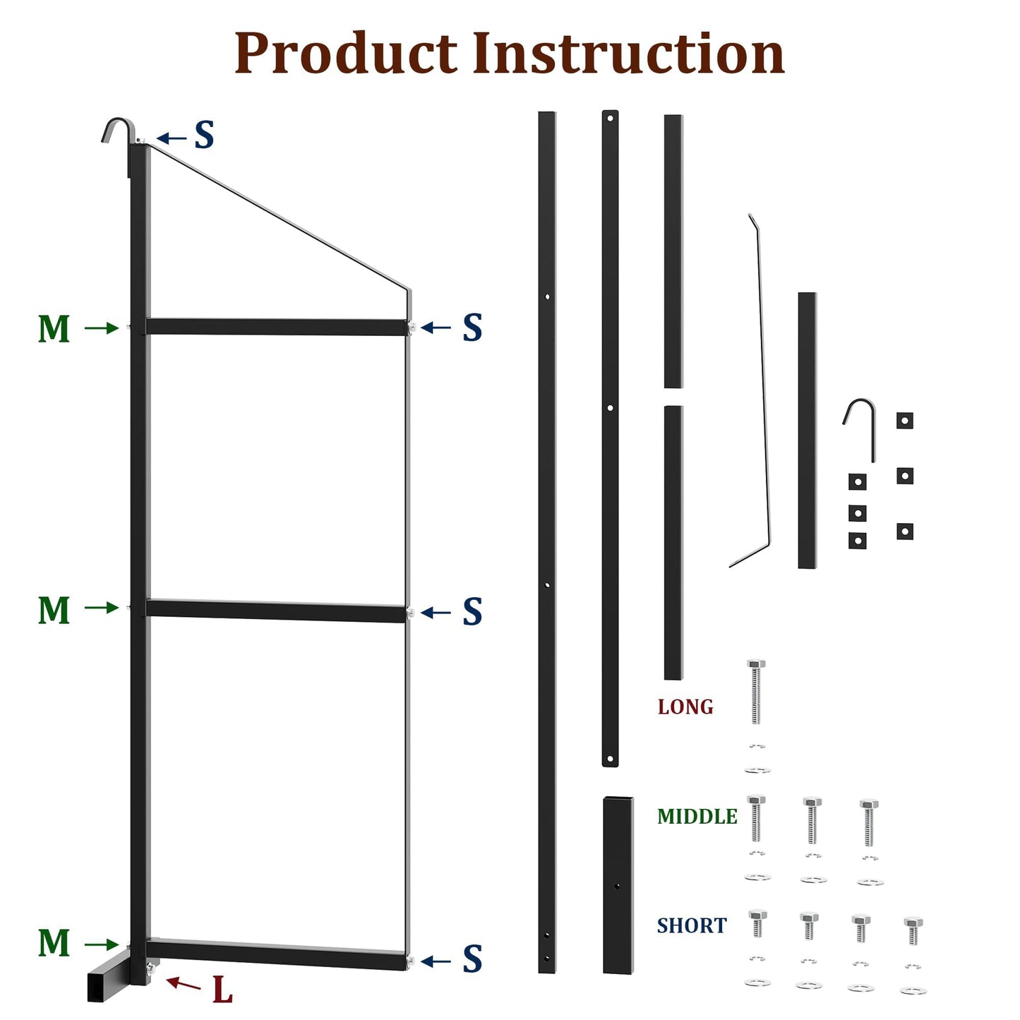 4 PCs Shipping Container Shelving Bracket, 22" D x 60" H, 3-Tier Powder Coated Steel Shelf Brackets, 1100 LBS Capacity, Quick Hang D Hook, for Cargo Storage, Warehouse, Garage, Heavy Duty