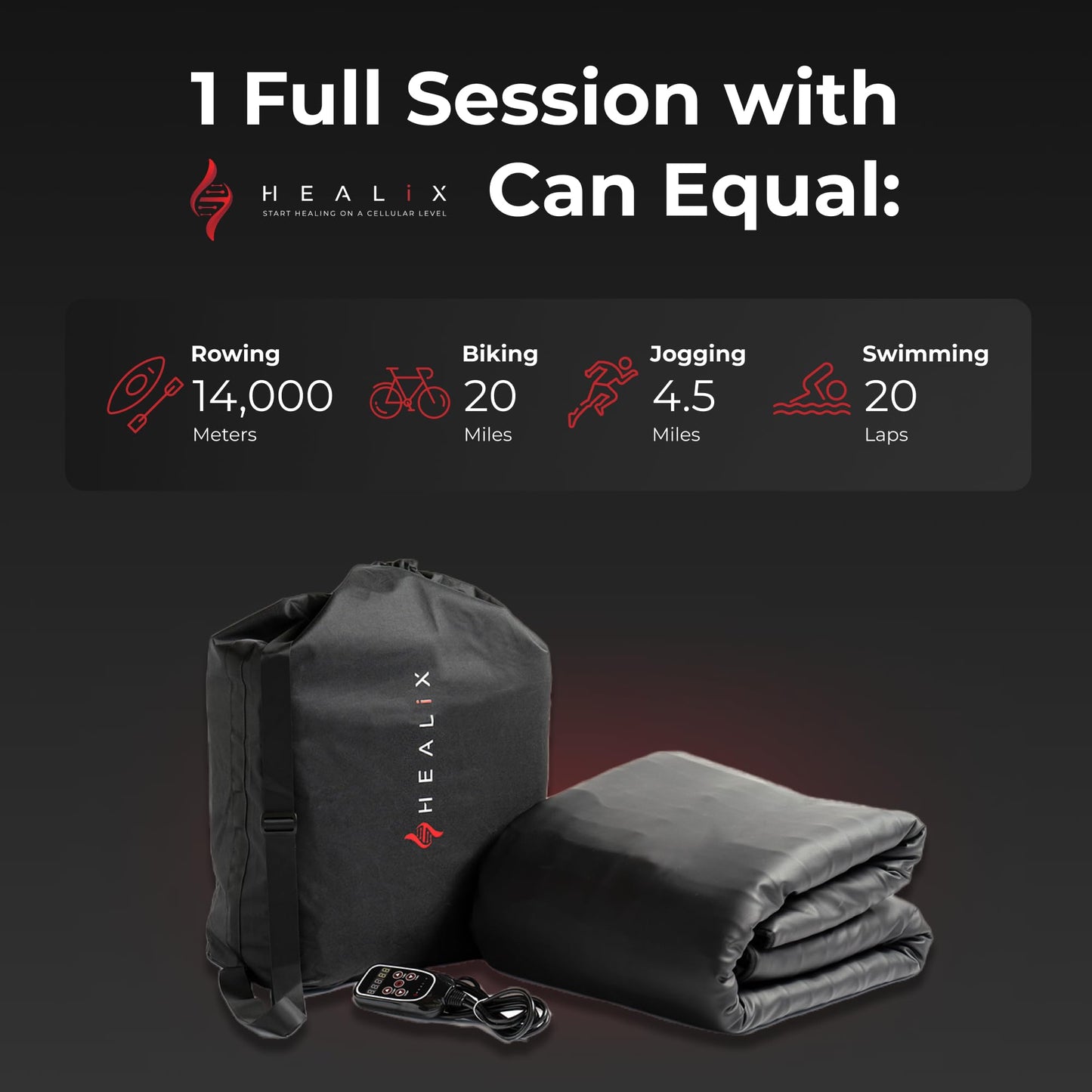 Healix Infrared Sauna Blanket Zero EMF | Portable Home Sauna Blanket for Relaxation & Wellness | Far Infrared Heating, Adjustable Temp (77–176°F), Carbon Fiber Heating, Zipper Seam