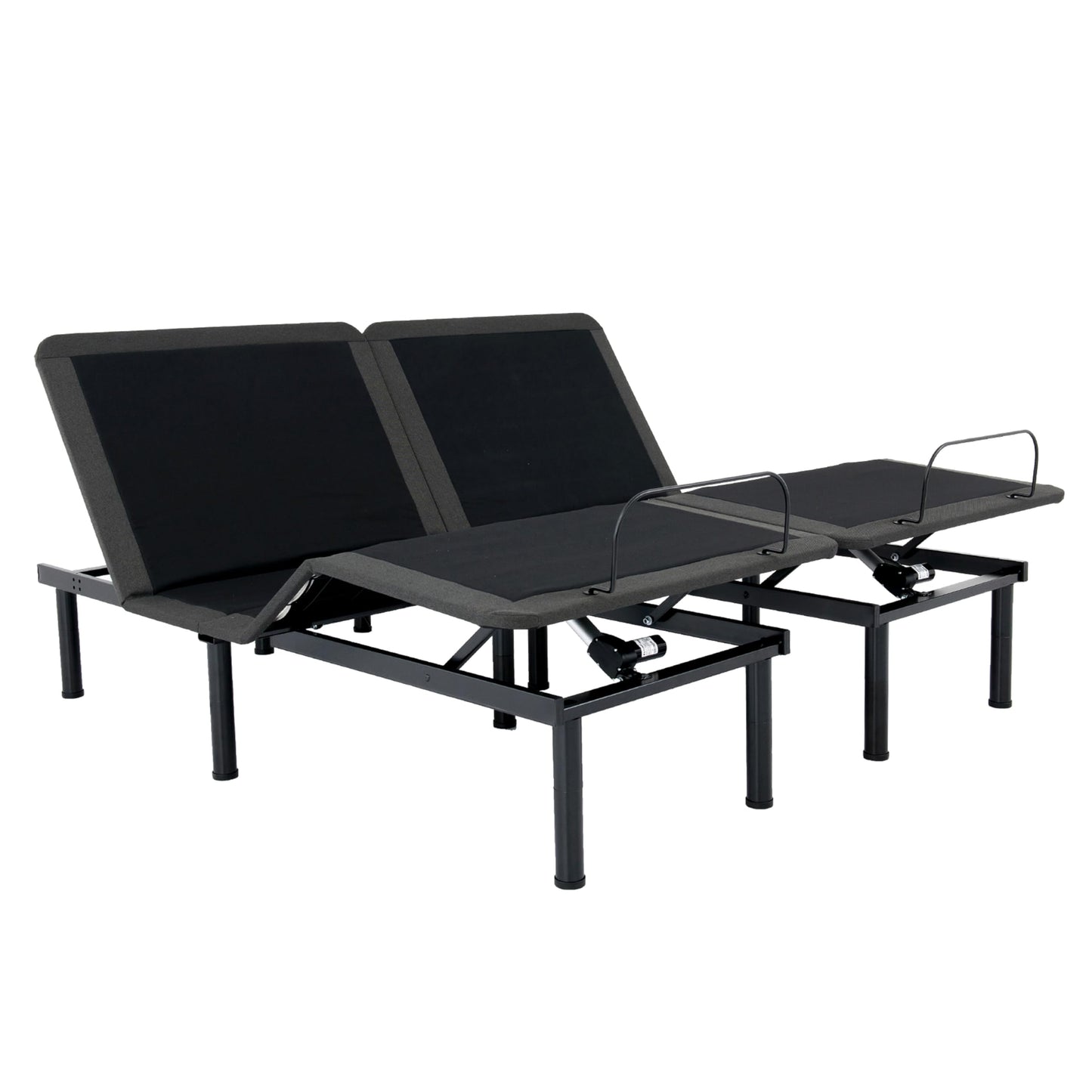 Bridgevine Home Split Flex Adjustable Bed Base Frame, Individual Head and Foot Incline on Either Side, Wireless Remote and Voice-Activated Controls, Split Top King Size