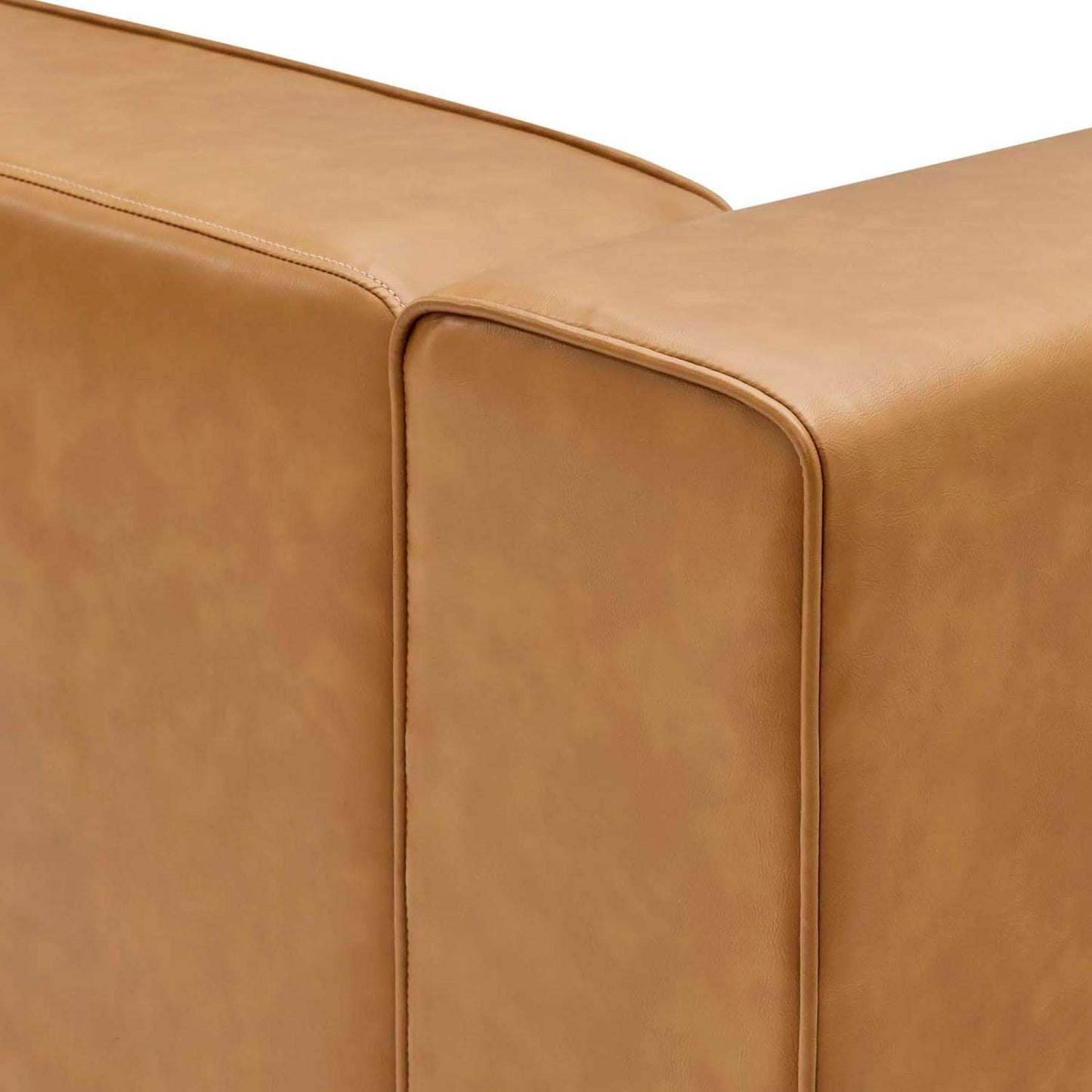 Modway Mingle Vegan Leather 2-Piece Sectional Loveseat in Tan