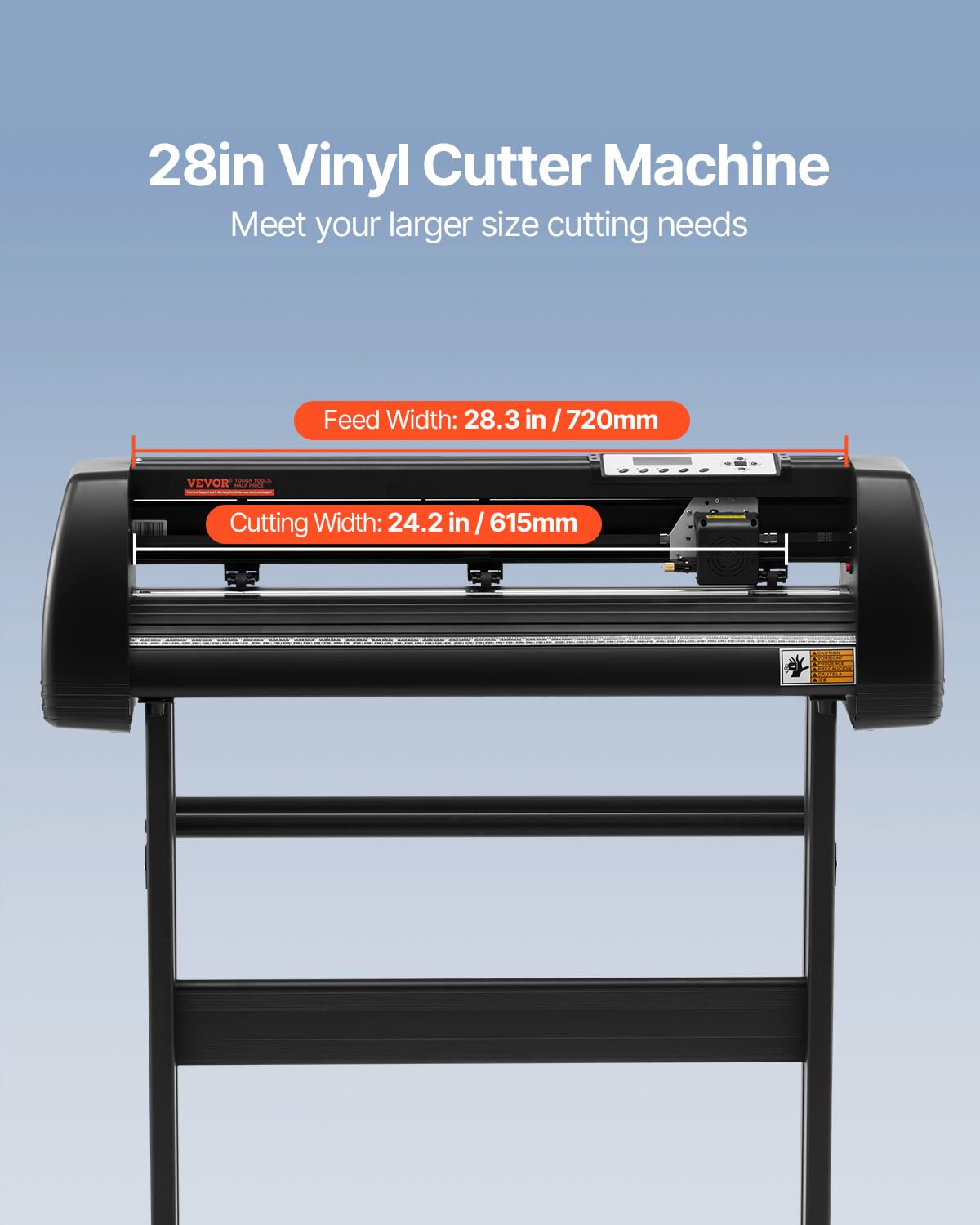 VEVOR 28-inch Cutting Machine for Vinyl, Features LCD Screen, Dual Adjustable Spring Rollers for Sign Crafting, Includes Signmaster for Creative Design & Cutting