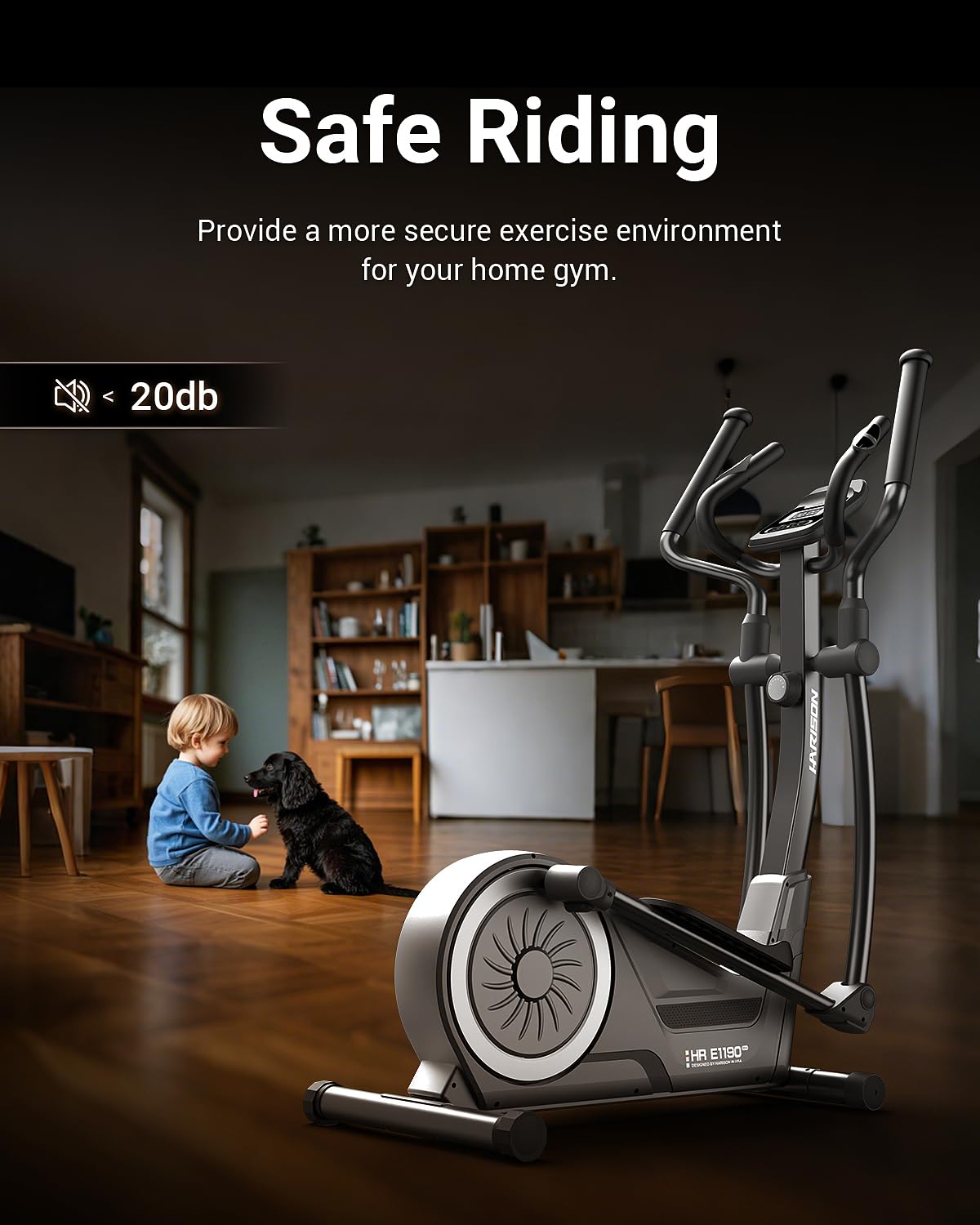 HARISON Elliptical Machine for Home 350 lbs, Magnetic Elliptical Trainer with 16 Resistance Levels, Hyper-Quiet and Easy Assembly, Full Body Elliptical Exericse Workout for Adults & Seniors