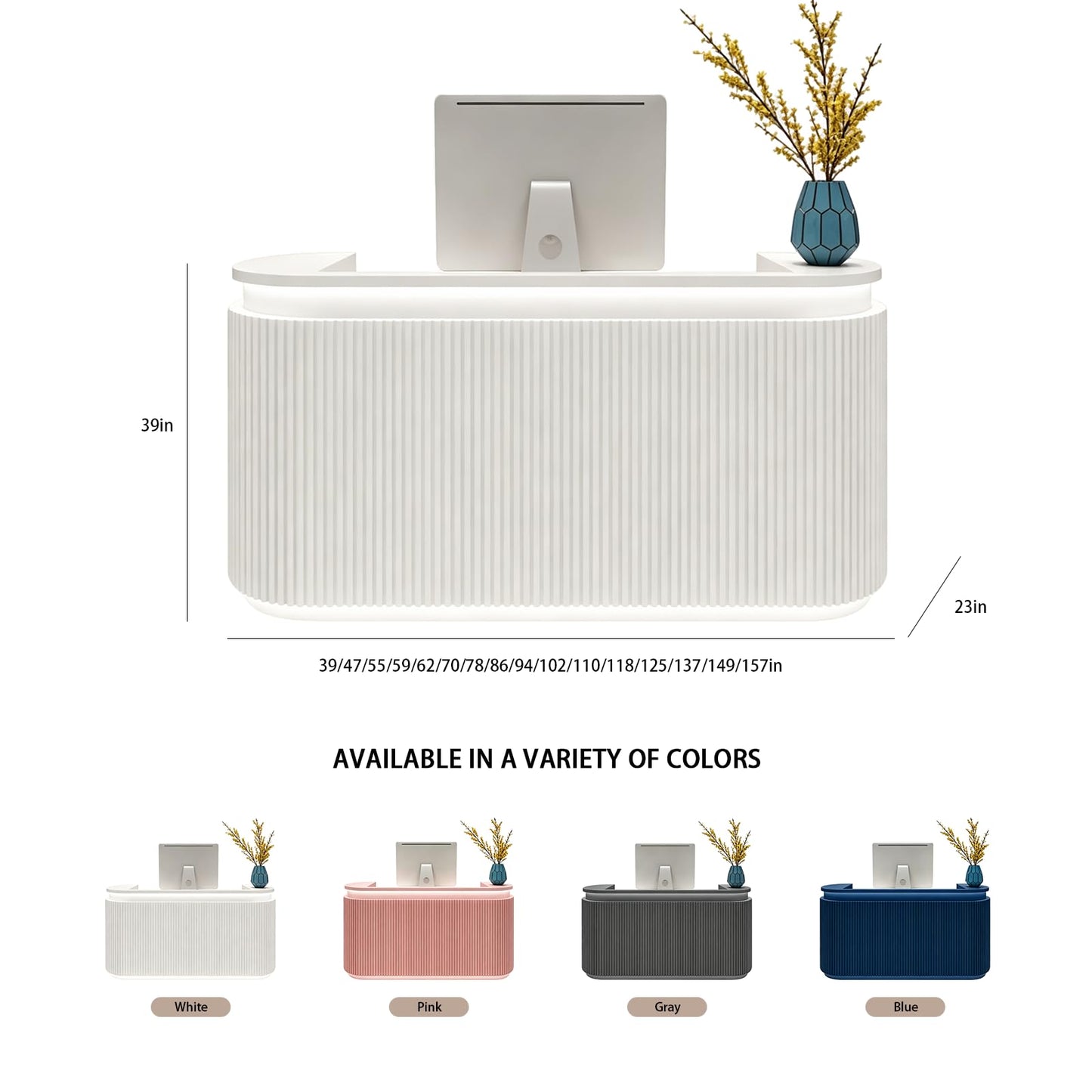 Reception Room Tables,Front Office Desk, Modern Reception Counter with Storage Function Lockable Drawers, Large Front Counter for Salon Lobby Office Retail Shop