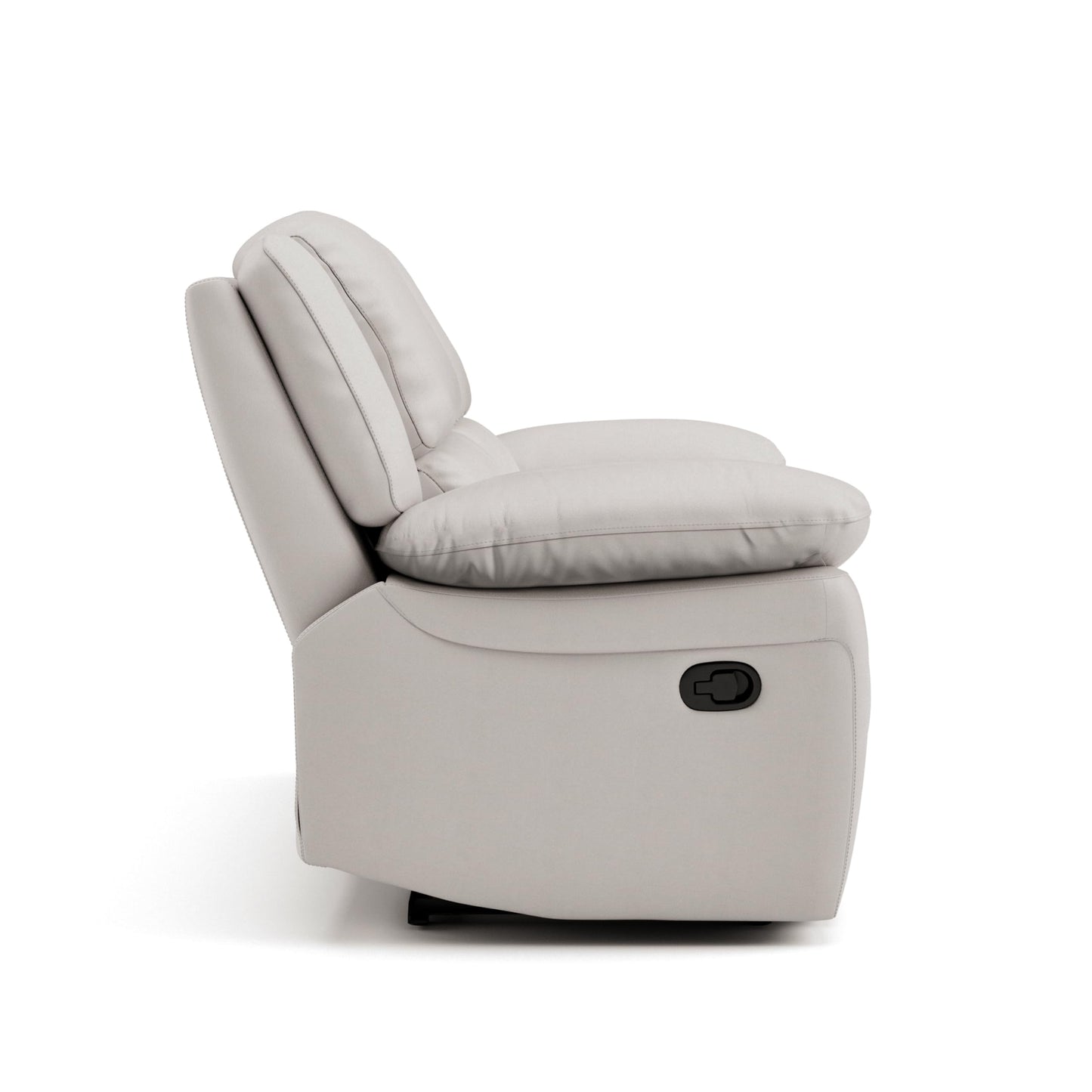 Furniture of America Sorin Modern Leather Recliner Sofa with Pillow Armrests and High Density Foam, Reclining Sectional Couch for Living Room, Office, Home Theater, FSC Certified, Off-White