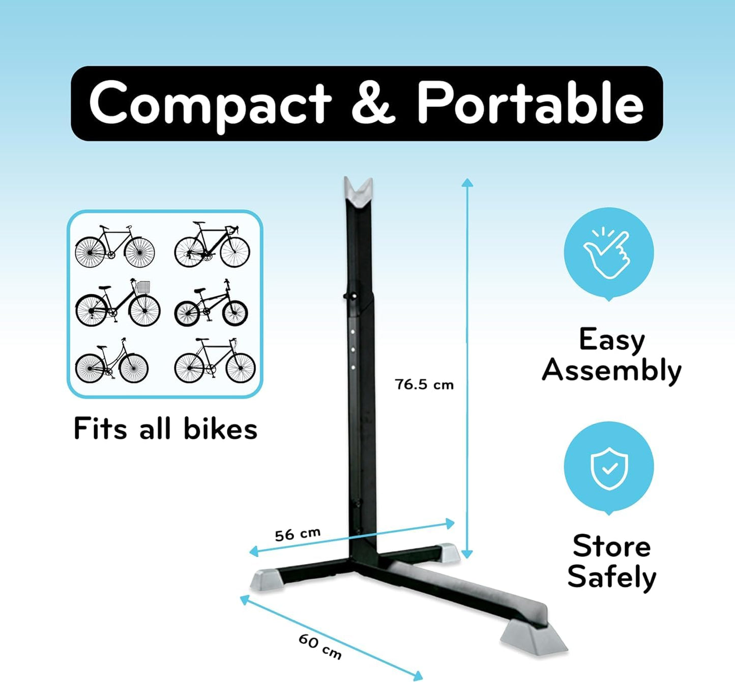 Bike Nook Stand & Vertical Storage Rack - 4 Pack with connectors- The Original Vertical Bicycle Floor Stand for Garage Storage and Indoor and Outdoor use, No Drilling Required