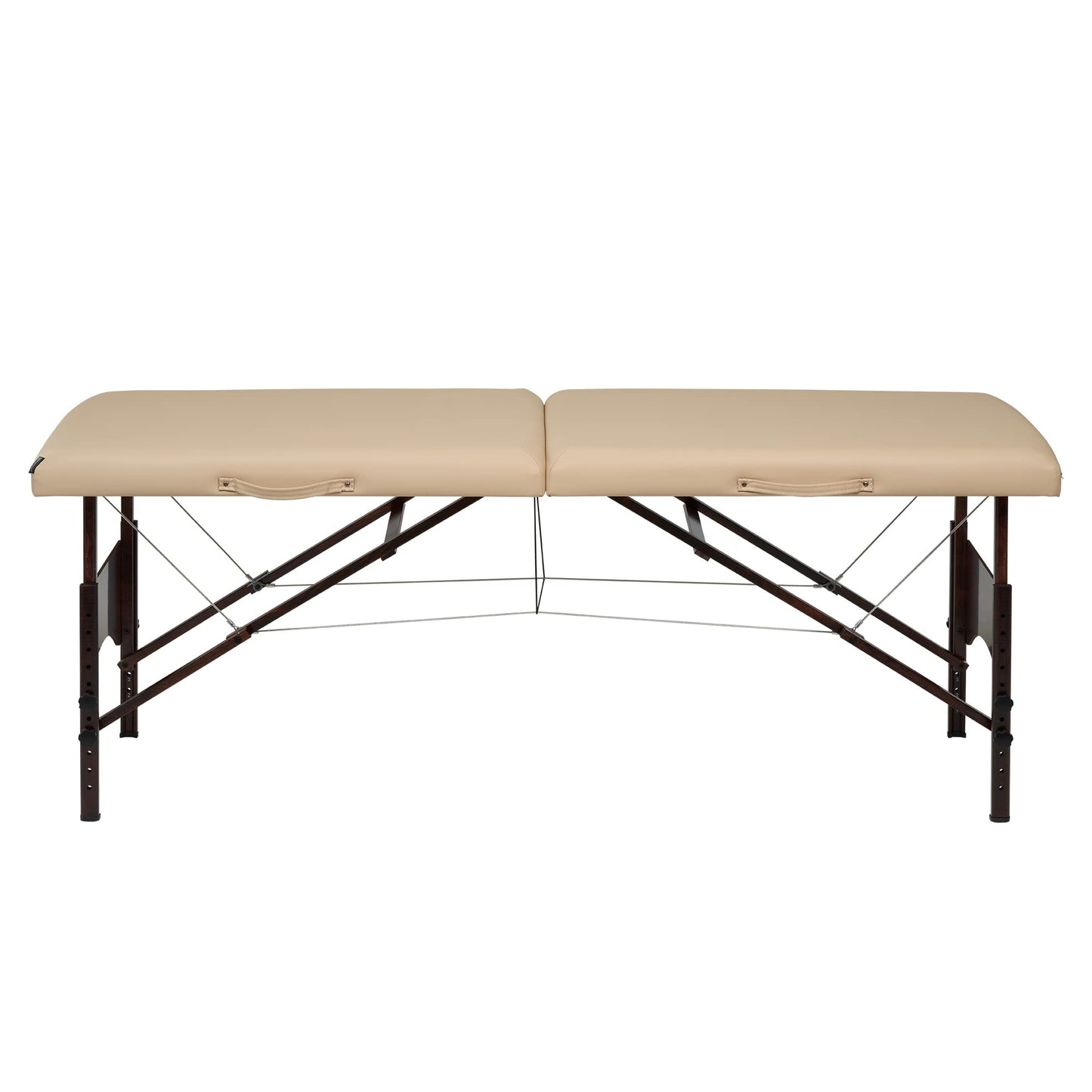 Master Massage 28" Argo Portable Massage Table in Cream with Walnut Legs- Spa Bed for Tabletop Exercise & Massage- Beauty Bed Tattoo Bed- Lash Table