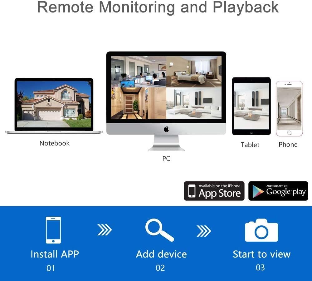 2026 Update Firstrend Wireless Security Camera System Outdoor, 2 Way Audio& Human Detection, 8CH System with 4pcs WiFi IP CCTV Cameras for Home Security,IP66 Waterproof,24/7 Recording,No Monthly Fee