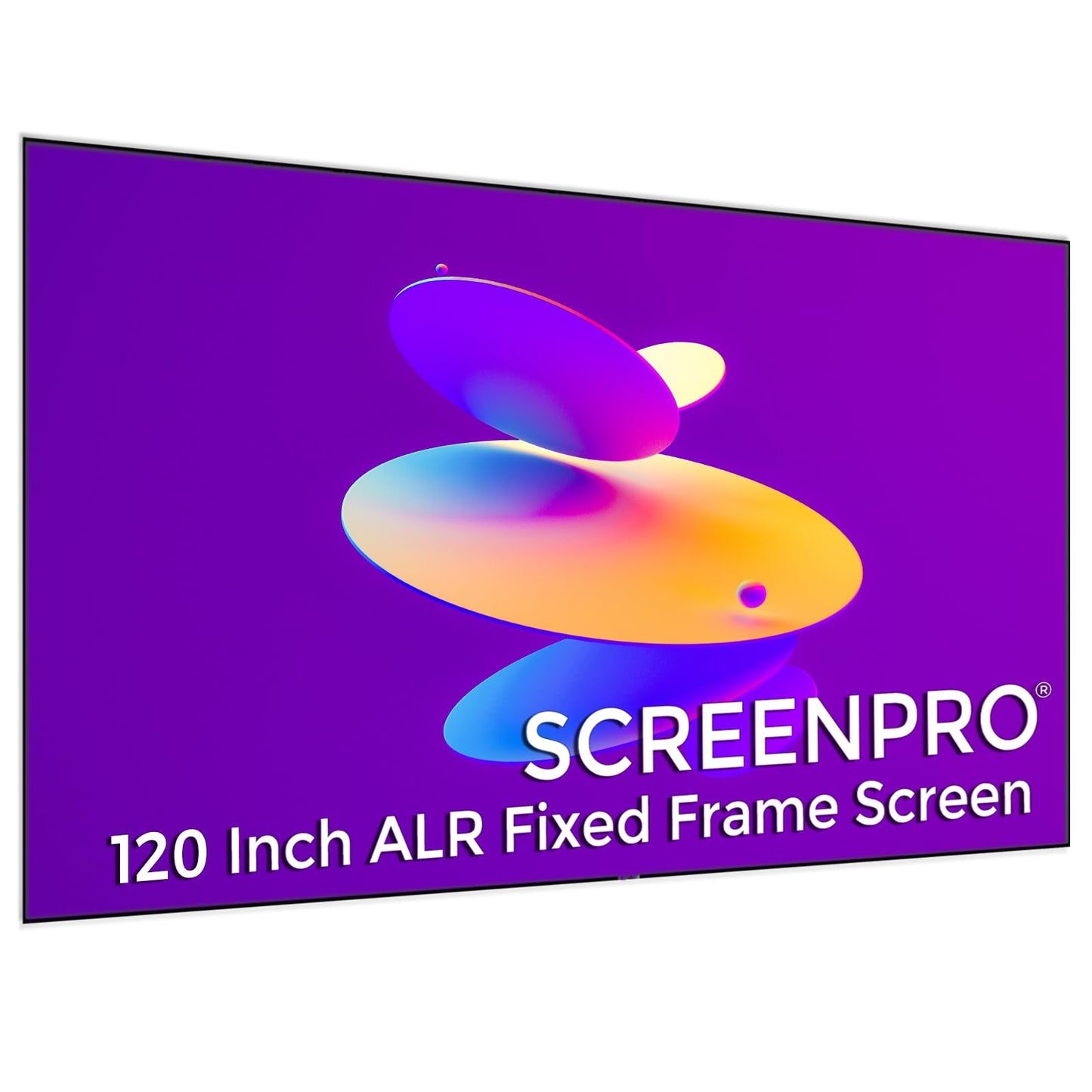 120inch Ambient Light Rejecting ALR Projector Screen for Home Theater, 16:9 4K/8K Ultra Edge Free Fixed Frame Ceiling Light Rejecting Screen for Ultra-Short Throw Projector & Laser Projector