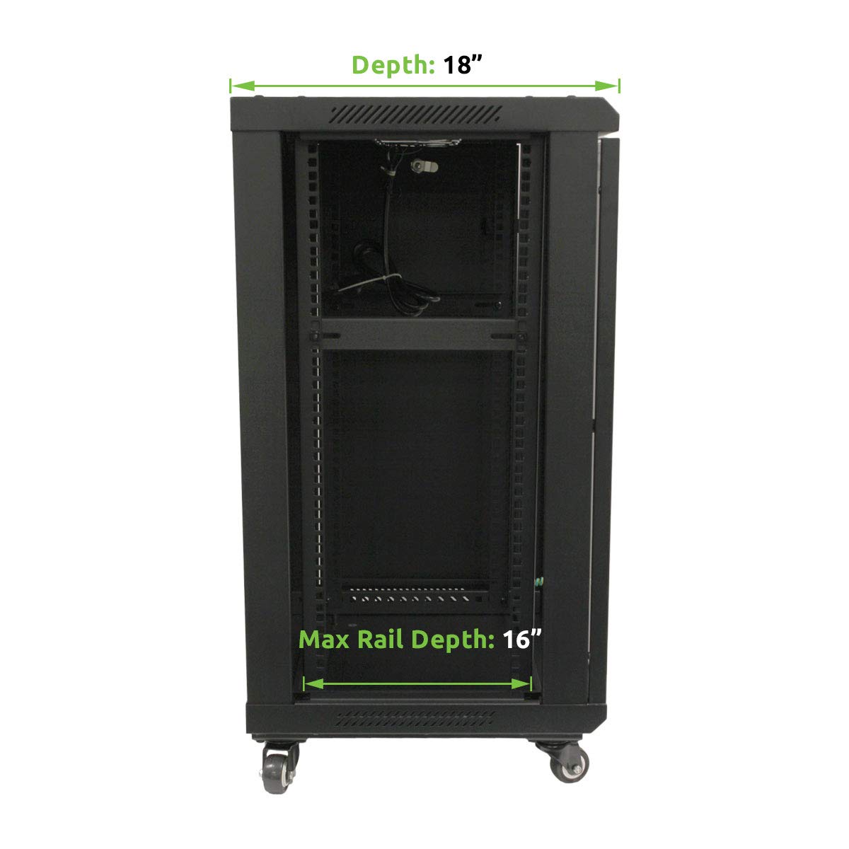 NavePoint 15U Wall Mount Network Server Cabinet Rack Glass Door Lock w/Casters and Shelves