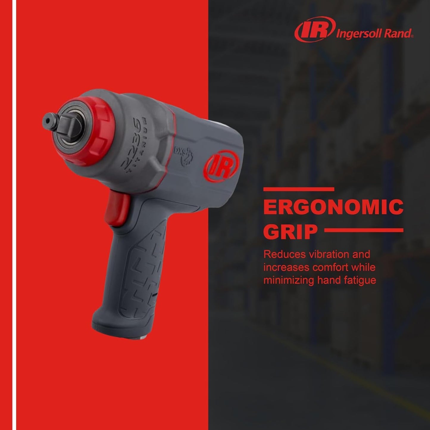 Ingersoll Rand 2236QTiMAX DXS2 1/2" Drive Air Impact Wrench with Up to 1,500 Ft-Lbs Torque Output, Gray