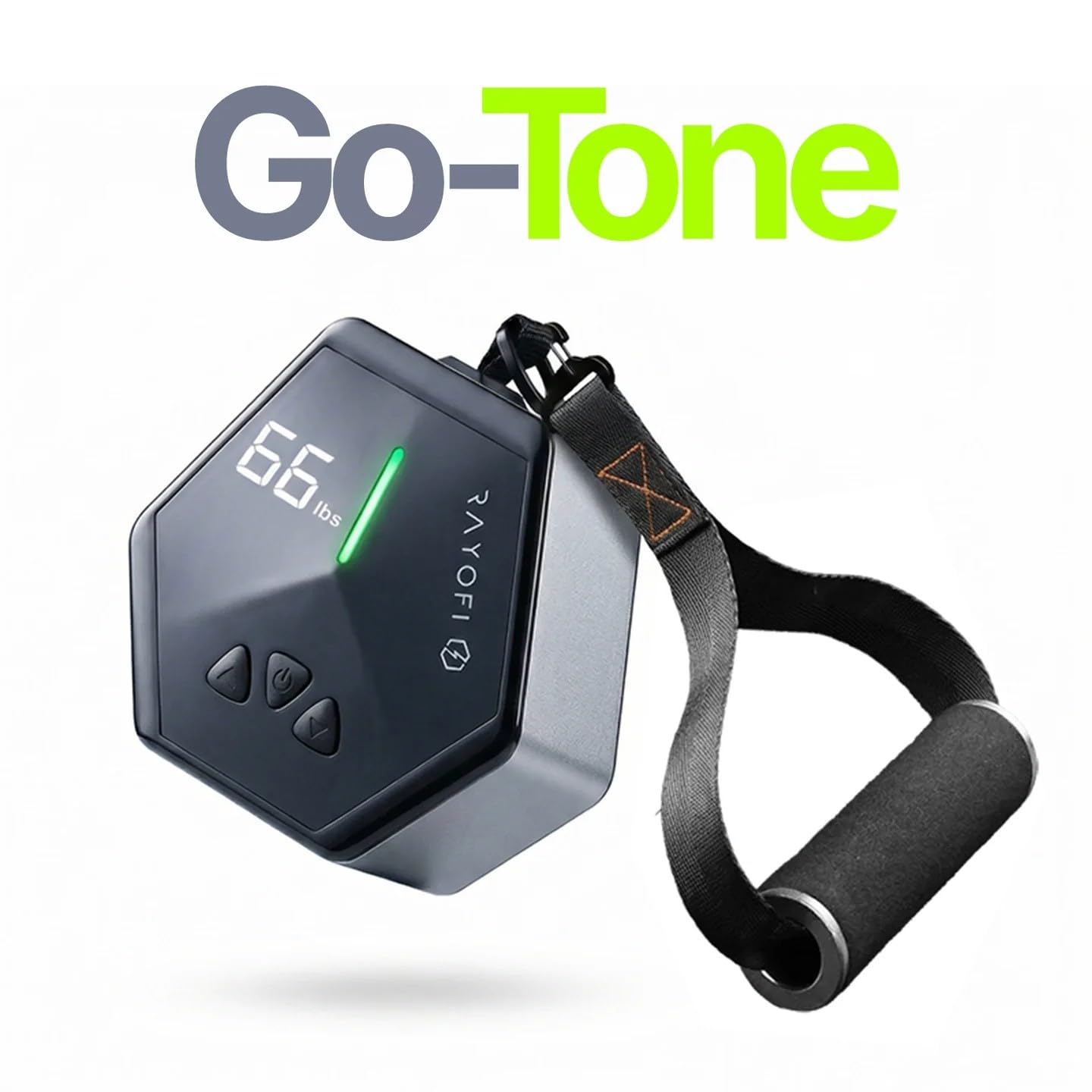 Rayofi Go-Tone Portable Gym Machine, Smart LCD Display, 0.7 kg, 3-30 kg Adjustable Resistance, USB-C Rechargeable (White)