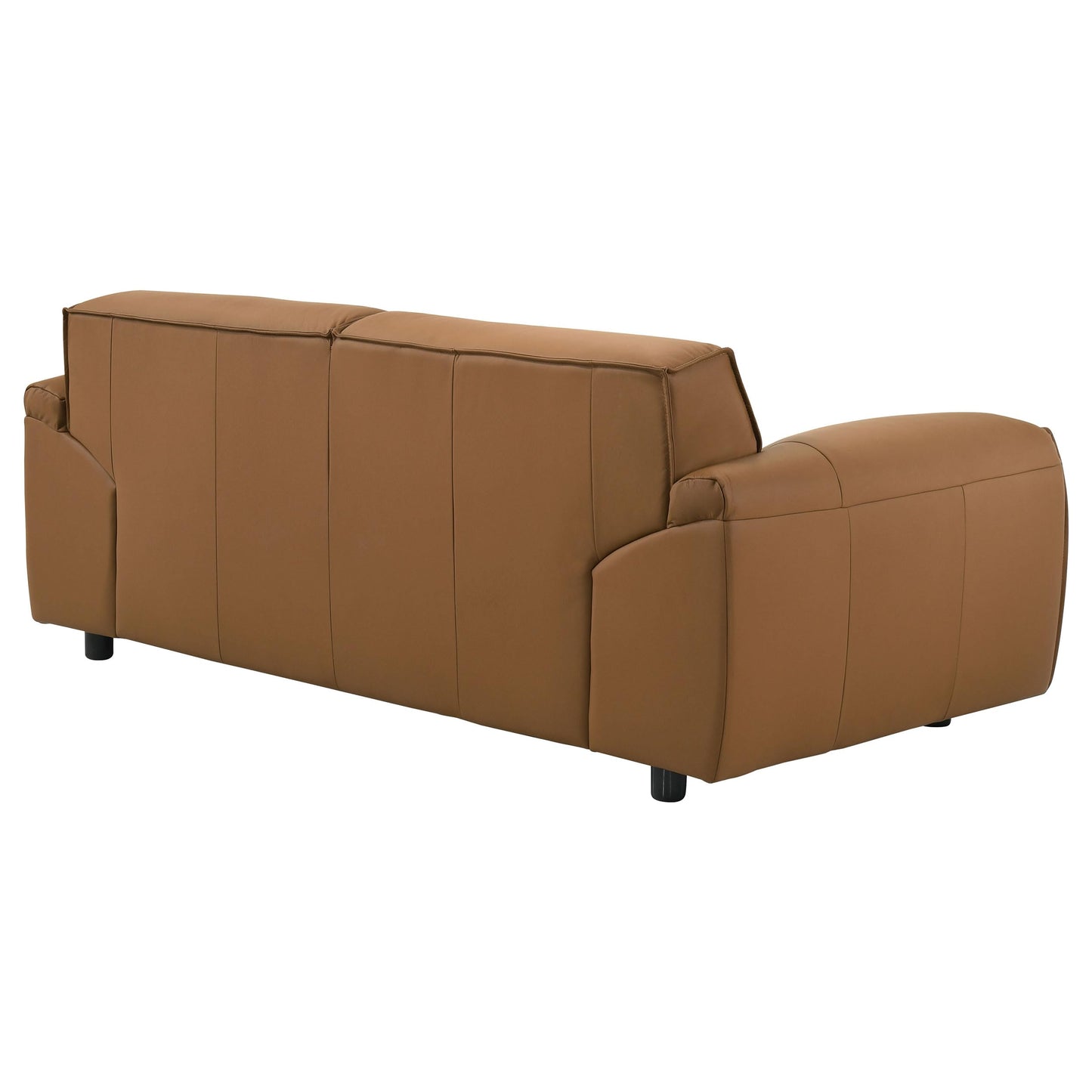 Coaster Home Furnishings - Buxton - Top Grain Leather - Upholstered Leather Loveseat with Track Arms, Tight Back, Low-Profile Frame and Full Foam Seating - Living Room - Orange - 509502
