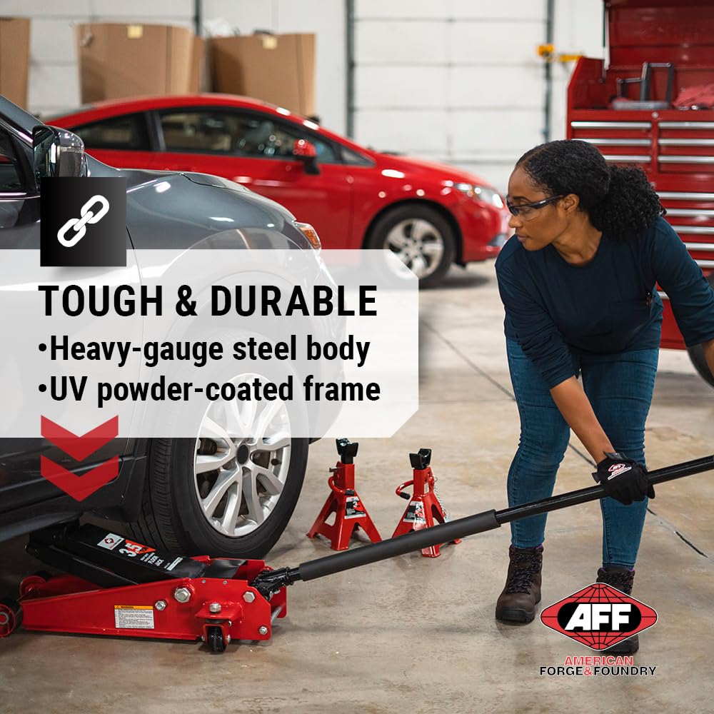 AFF 3.5 Ton Professional Floor Jack - Heavy Duty, Dual Pump - Low Profile Hydraulic Car Jack