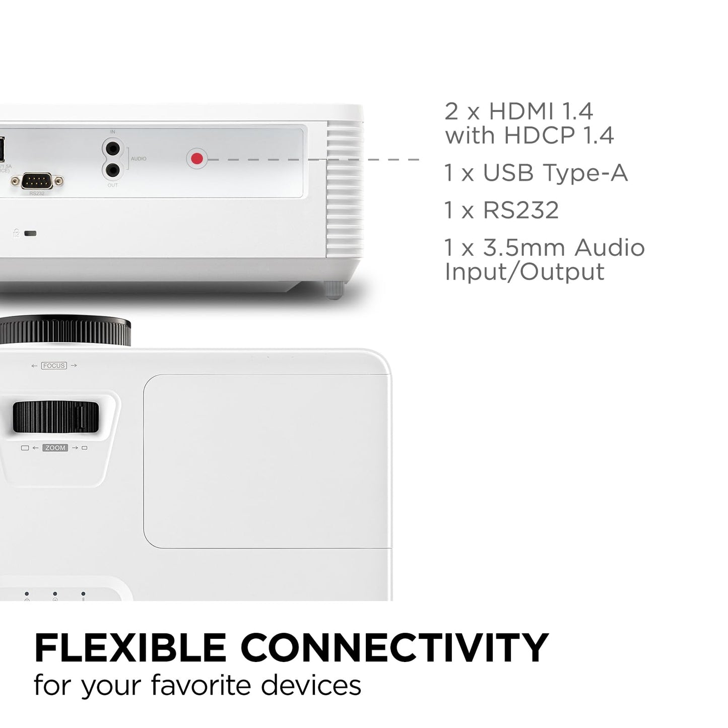 ViewSonic PA503HD 4000 Lumens 1080p Projector, Full HD High Brightness for Home Theater and Living Rooms, 1.1x Optical Zoom, Auto Keystone, Dual HDMI, and USB Inputs